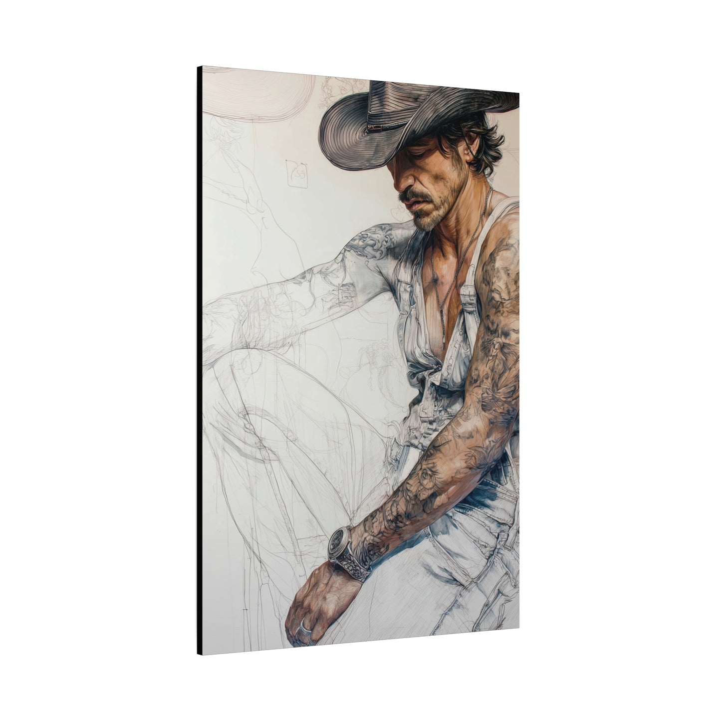 Gallery Wrapped Canvas, Wranglers and Wreckage Art Canvas, Erotic Pinup Art Canvas – Maverick