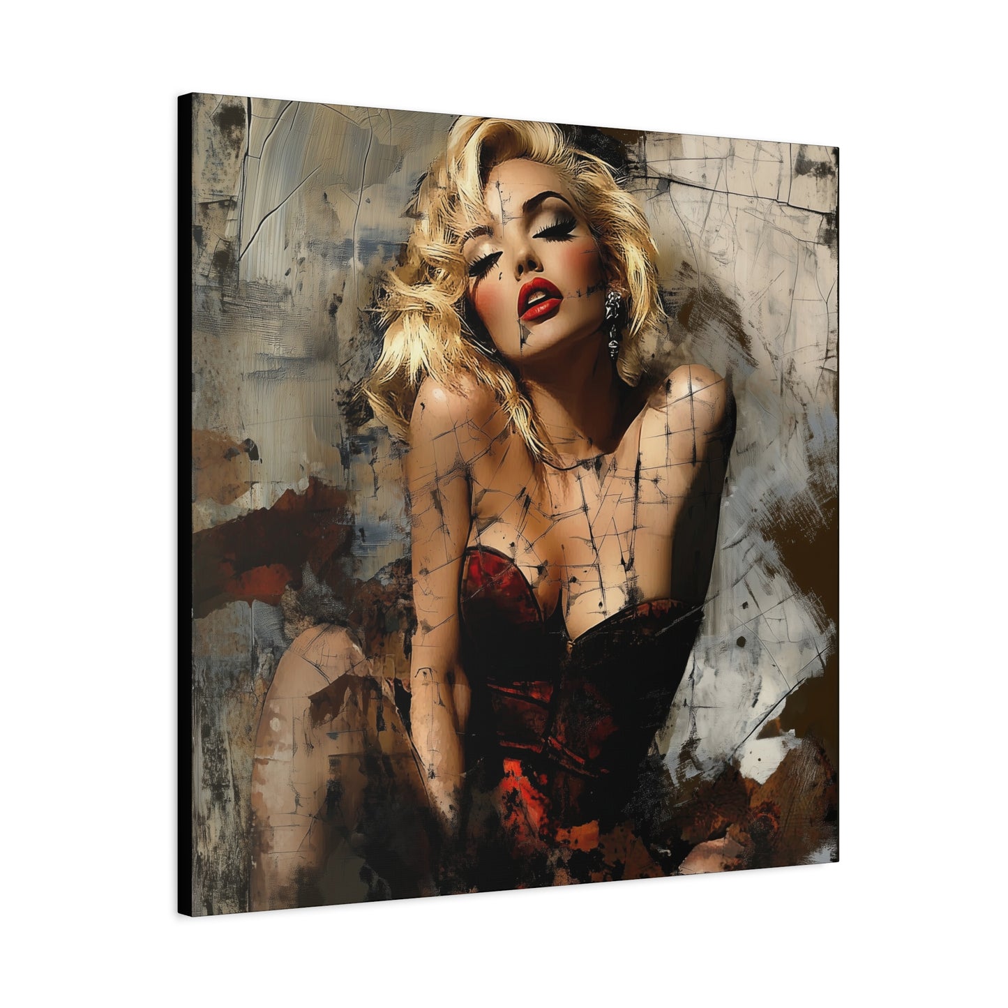 Gallery Wrapped Canvas, Guilt and Grit Adult Art Canvas, Erotic Pinup Art Canvas – Margaux