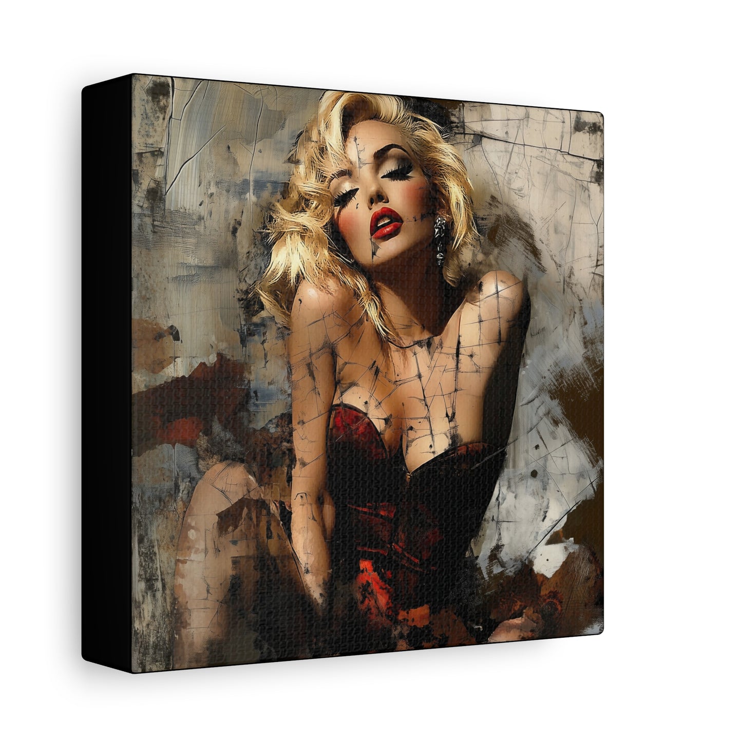 Gallery Wrapped Canvas, Guilt and Grit Adult Art Canvas, Erotic Pinup Art Canvas – Margaux