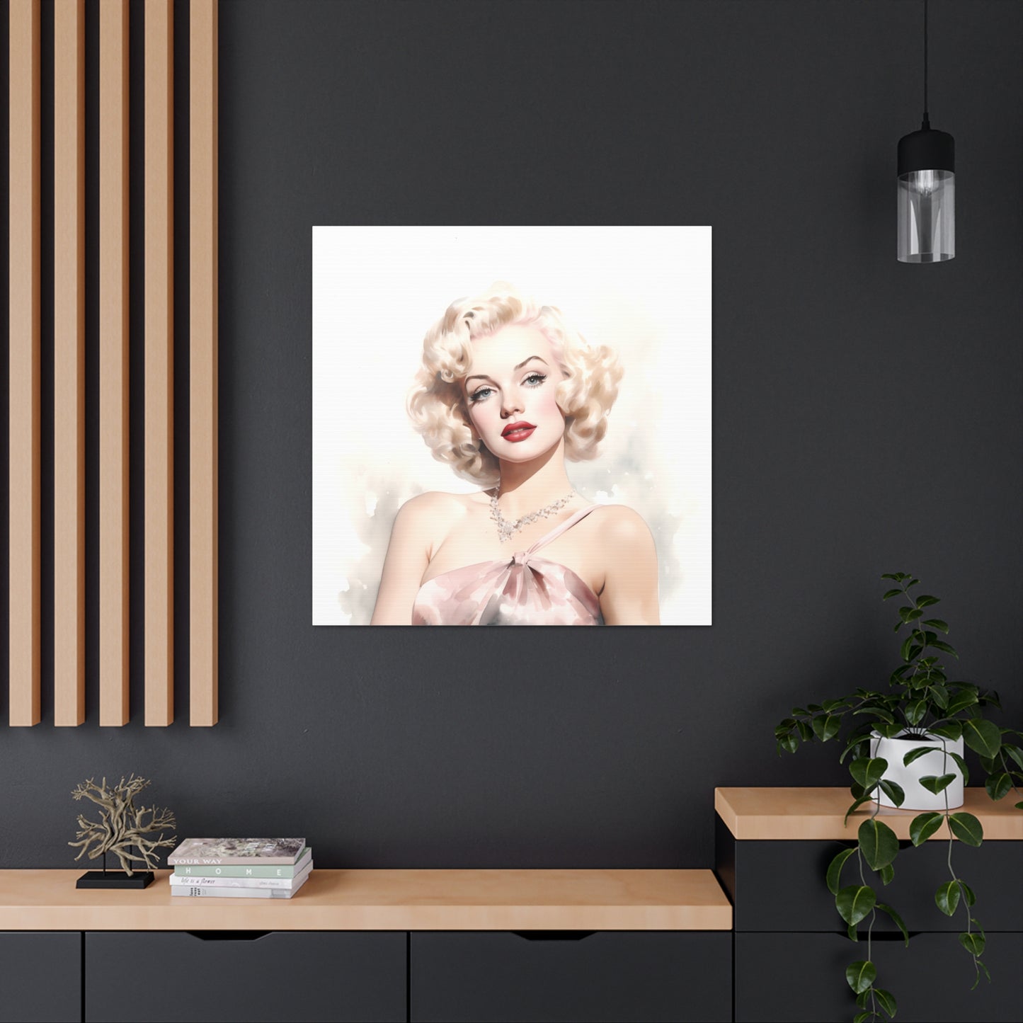 Canvas Wall Art, Gallery Wrapped Pop Art, Celebrity Wall Art – Marilyn Monroe - Pink