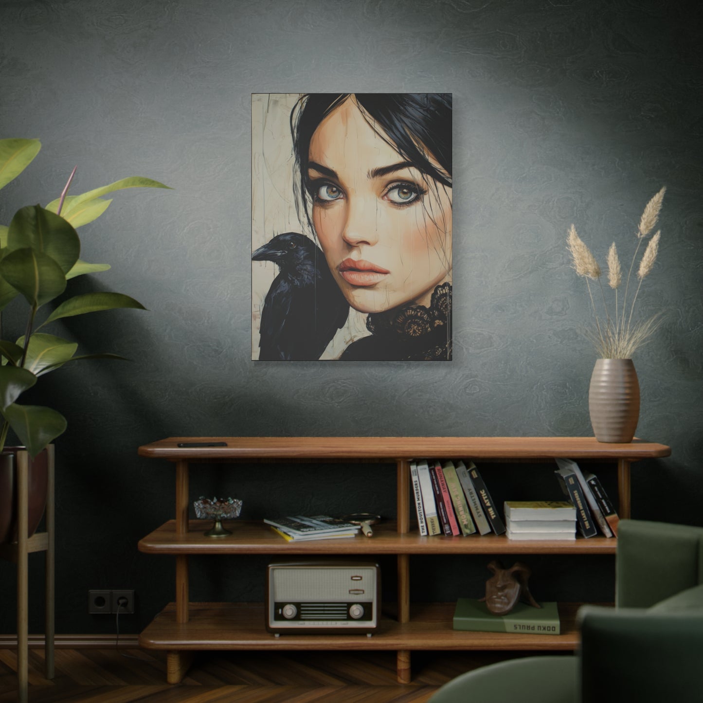 Gallery Wrapped Canvas, Myth and Bones Gothic Art Canvas, Dark Muse Canvas - Blythe