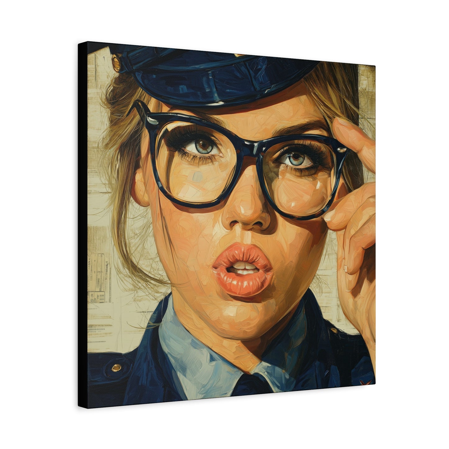 Gallery Wrapped Canvas, Liberty and Lace Art Canvas, Erotic Pinup Art Canvas – Dixie