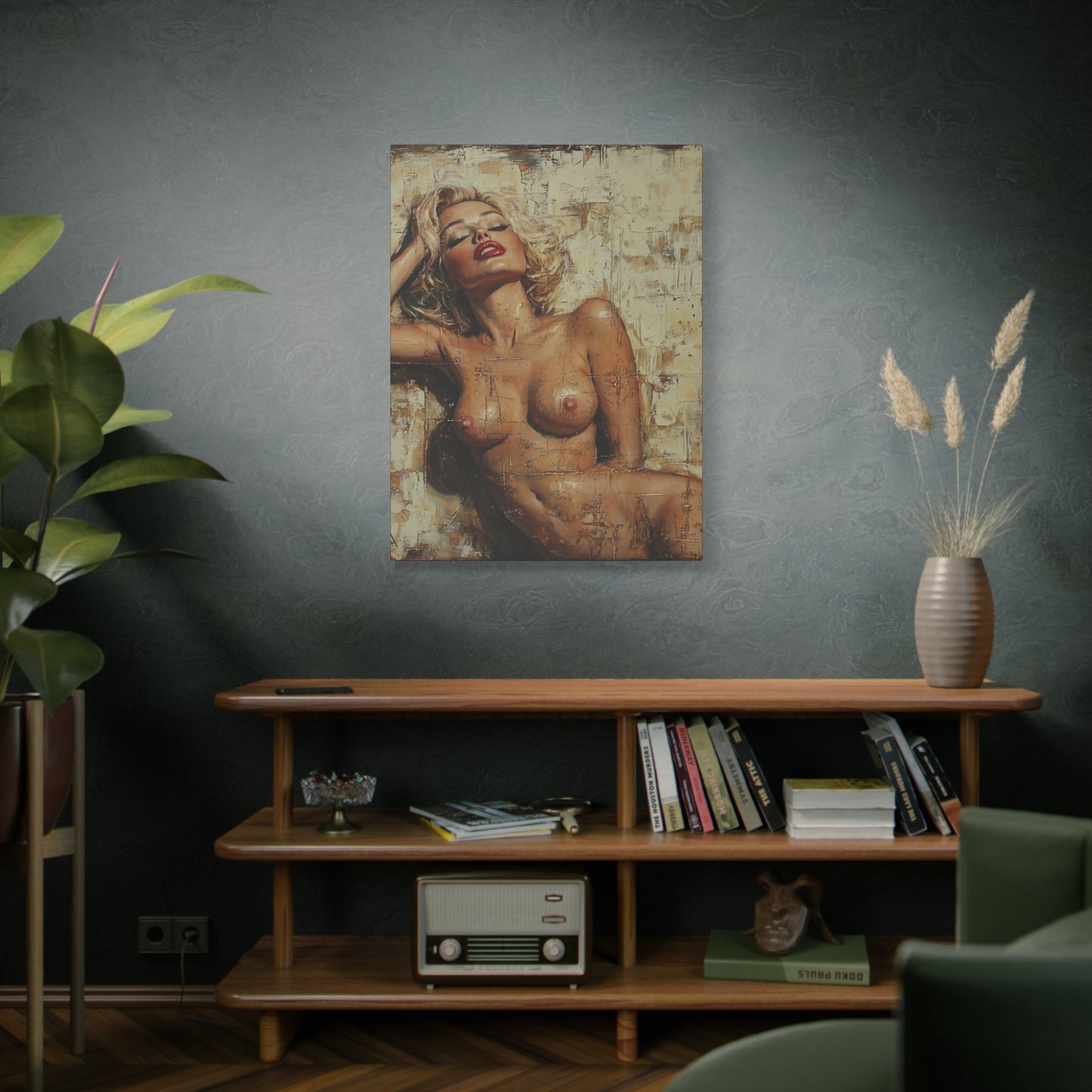 Gallery Wrapped Canvas, Guilt and Grit Adult Art Canvas, Erotic Pinup Art Canvas – Amelie