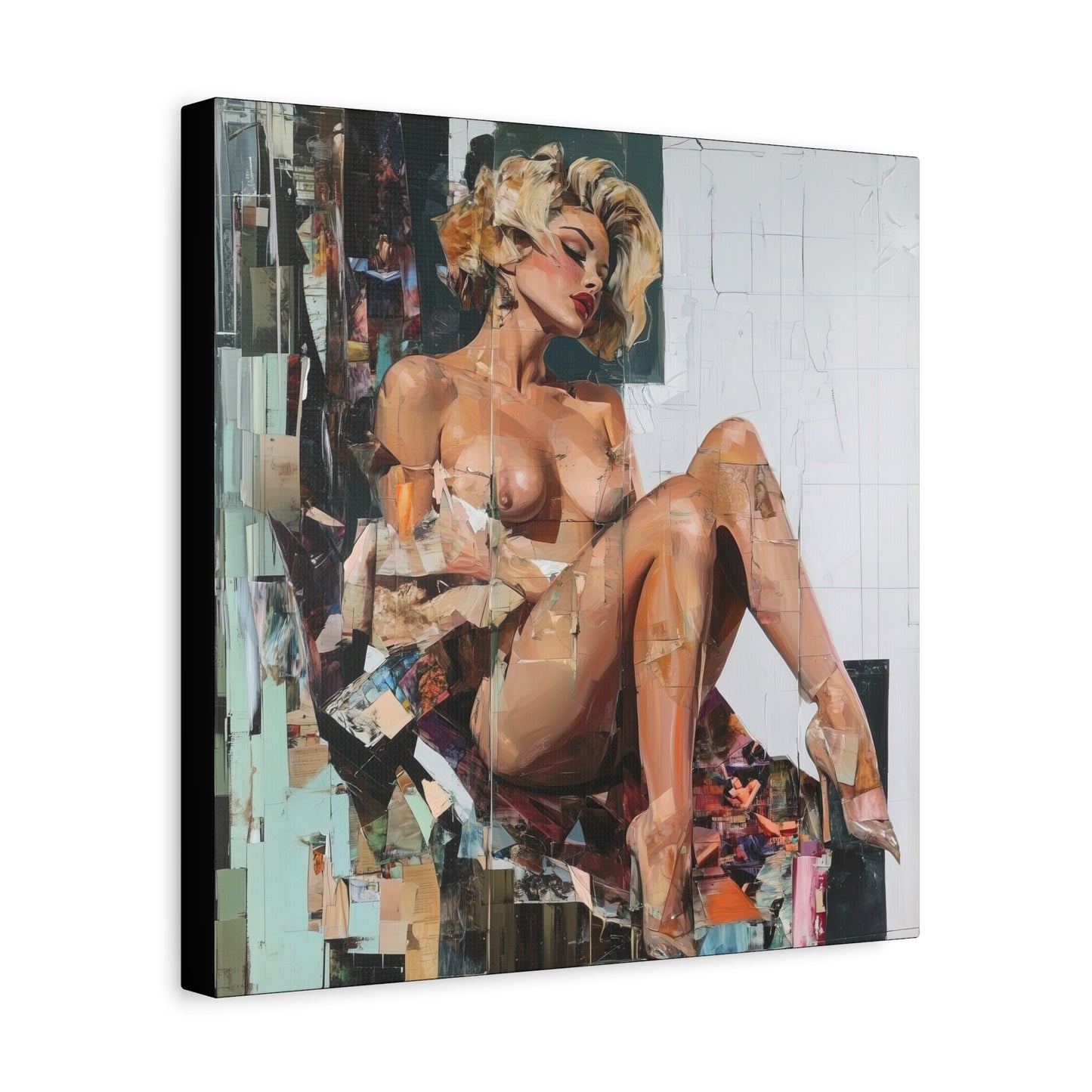 Gallery Wrapped Canvas, Guilt and Grit Adult Art Canvas, Erotic Pinup Art Canvas – Margo