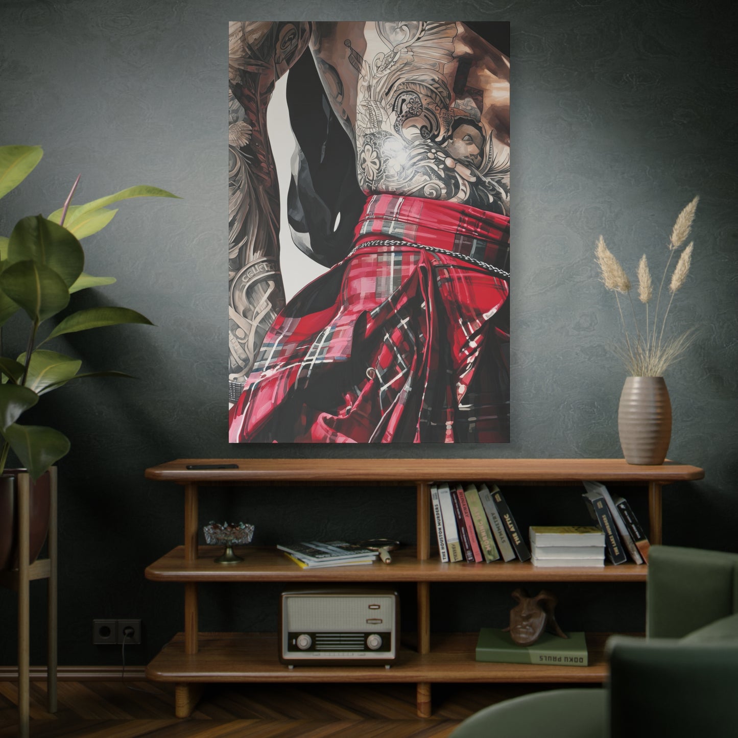 Gallery Wrapped Canvas, Kilts and Carnage Art Canvas, Erotic Pinup Art Canvas – Alexander