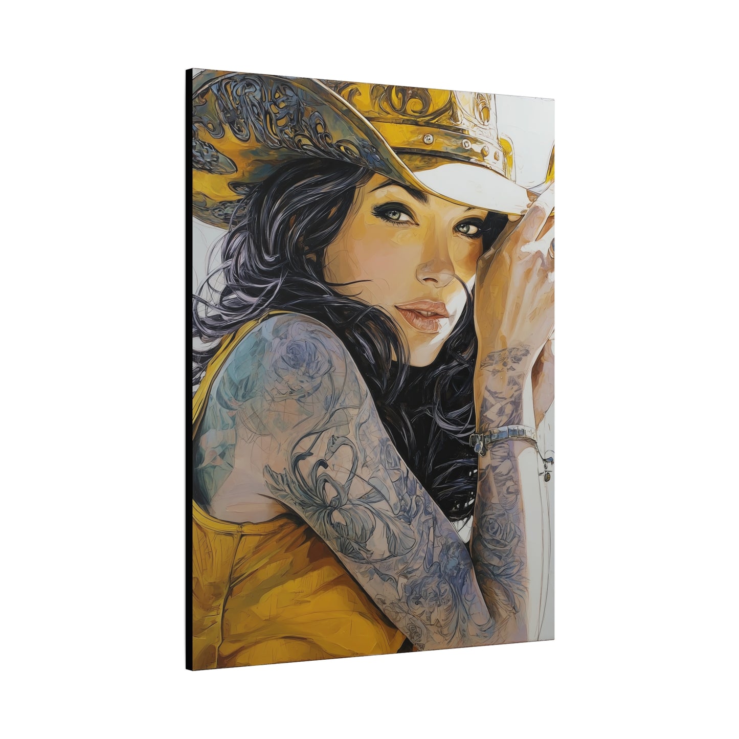 Gallery Wrapped Canvas, Wranglers and Wreckage Art Canvas, Erotic Pinup Art Canvas – Delilah