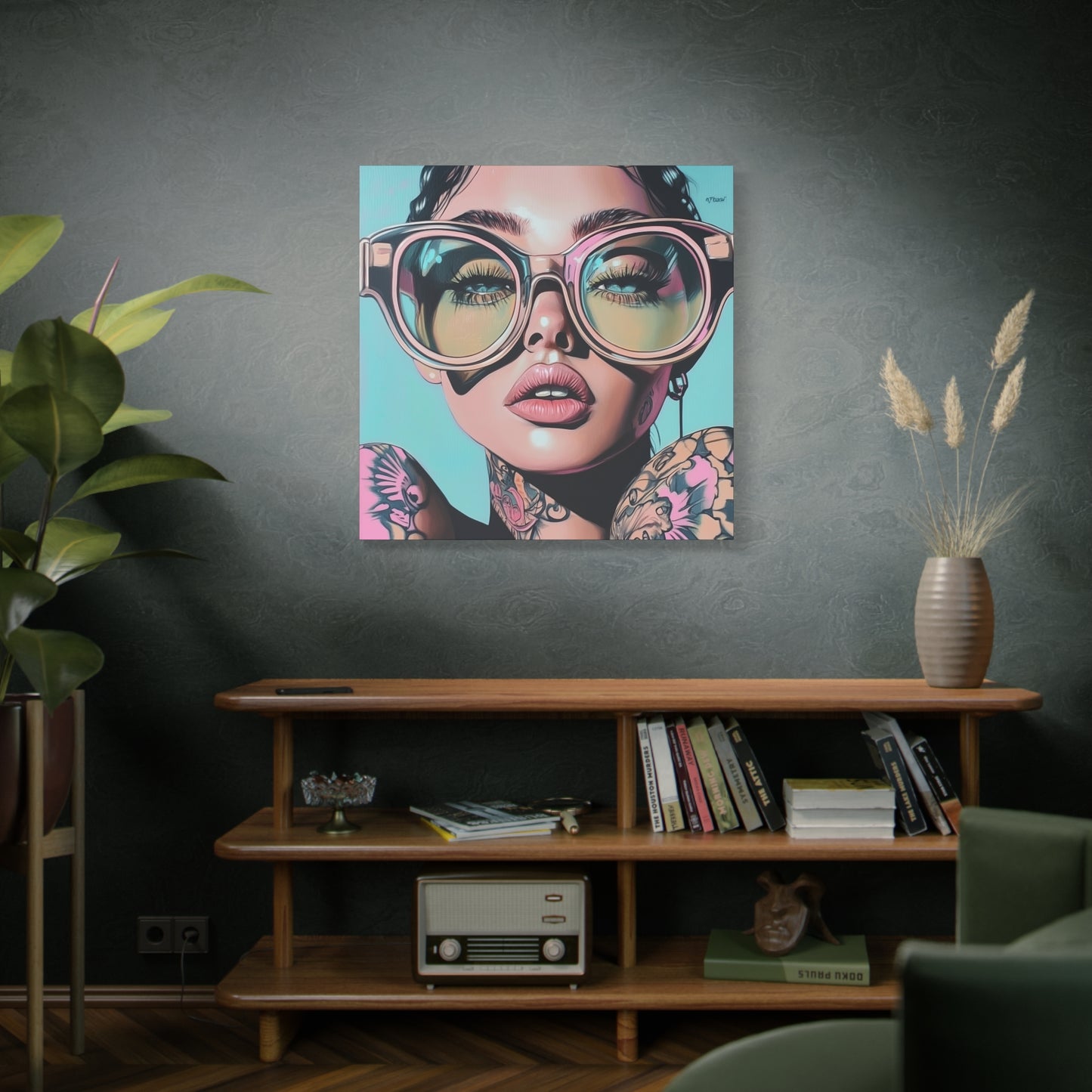 Canvas Gallery Wrap, Ladies in Lenses Wall Art, Abstract Femme Girl Art - Kiki