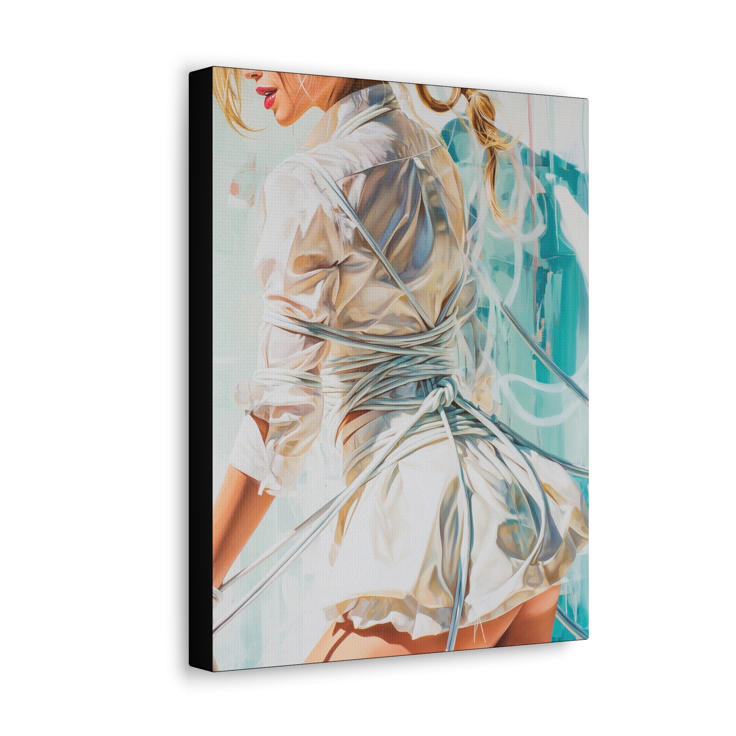 Gallery Wrapped Canvas, Ropes and Reverence Art Canvas, Erotic Shibari Art Canvas – Hannah