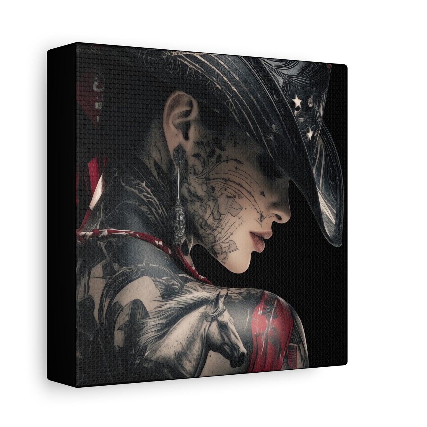 Gallery Wrapped Canvas, Wranglers and Wreckage Art Canvas, Erotic Pinup Art Canvas – Cassie