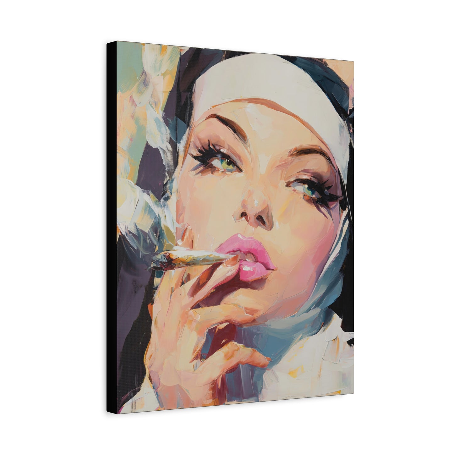 Gallery Wrapped Canvas, Habits and Heresy Art Canvas, Naughty Nuns Art Canvas – Sister Felicity