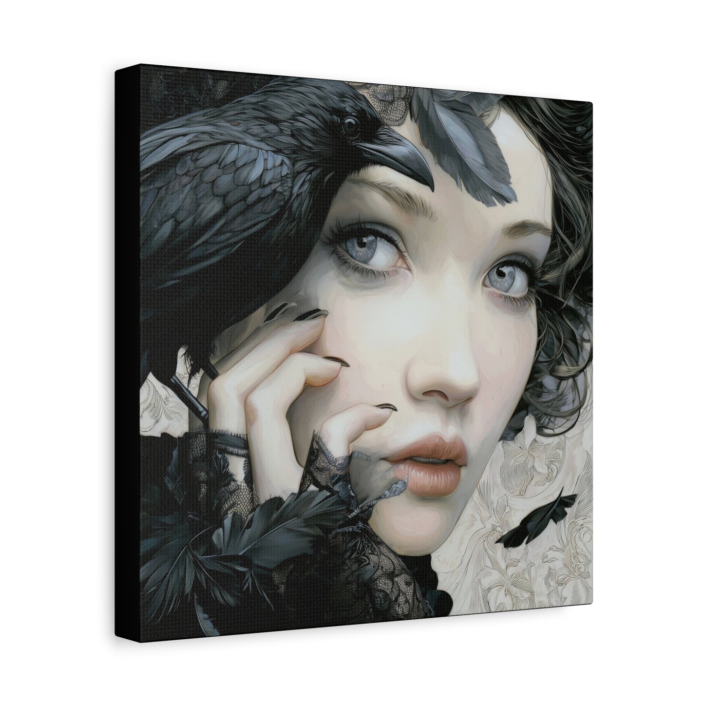 Gallery Wrapped Canvas, Myth and Bones Gothic Art Canvas, Dark Muse Canvas - Odessa