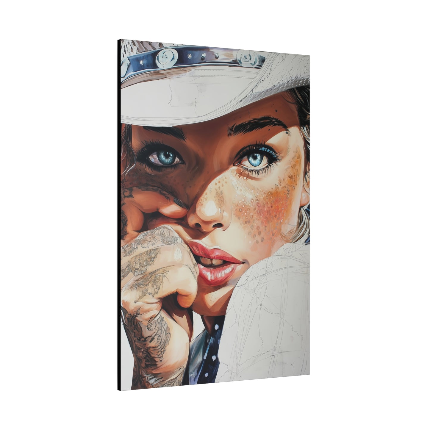 Gallery Wrapped Canvas, Wranglers and Wreckage Art Canvas, Erotic Pinup Art Canvas – Fallon