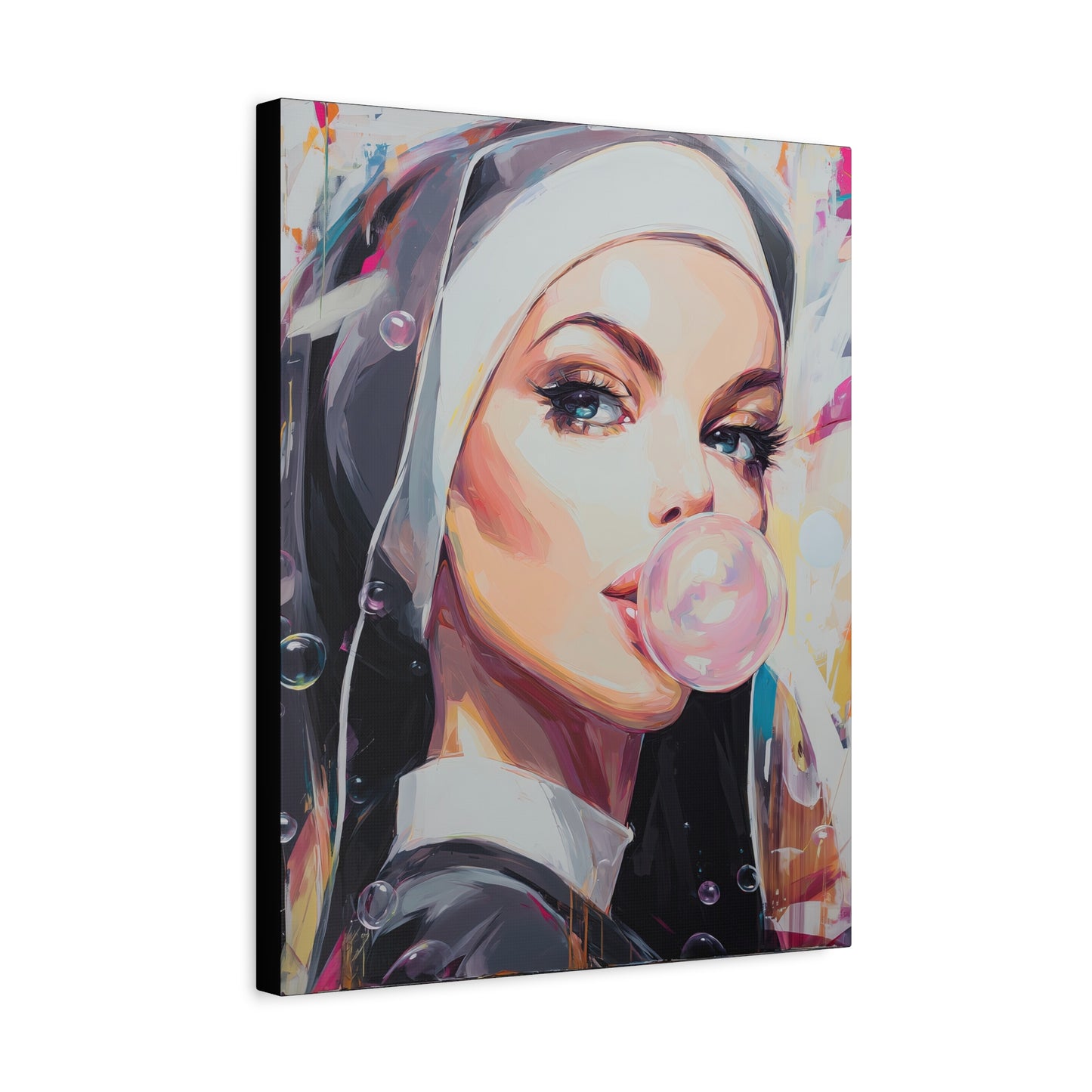 Gallery Wrapped Canvas, Habits and Heresy Art Canvas, Naughty Nuns Art Canvas – Sister Justina