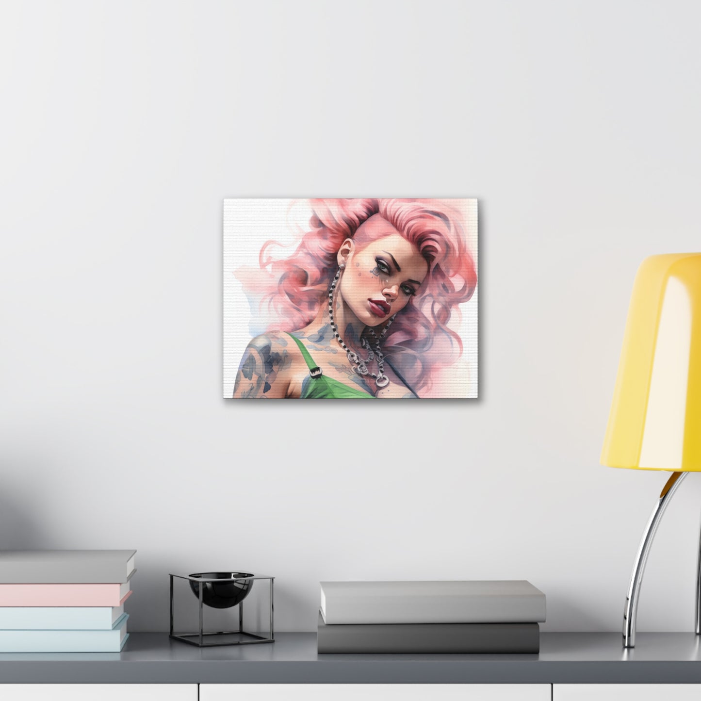 Gallery Wrapped Canvas, Edgy Tattooed Beauty, Urban Pop Art Canvas – Colette