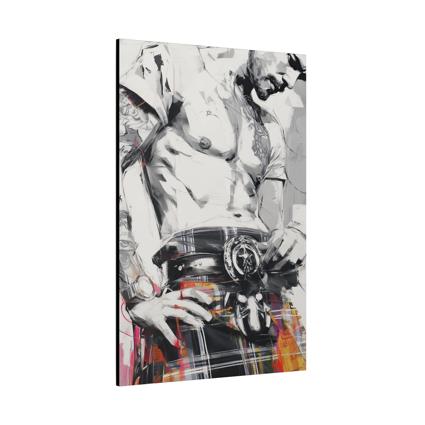 Gallery Wrapped Canvas, Kilts and Carnage Art Canvas, Erotic Pinup Art Canvas – Callum