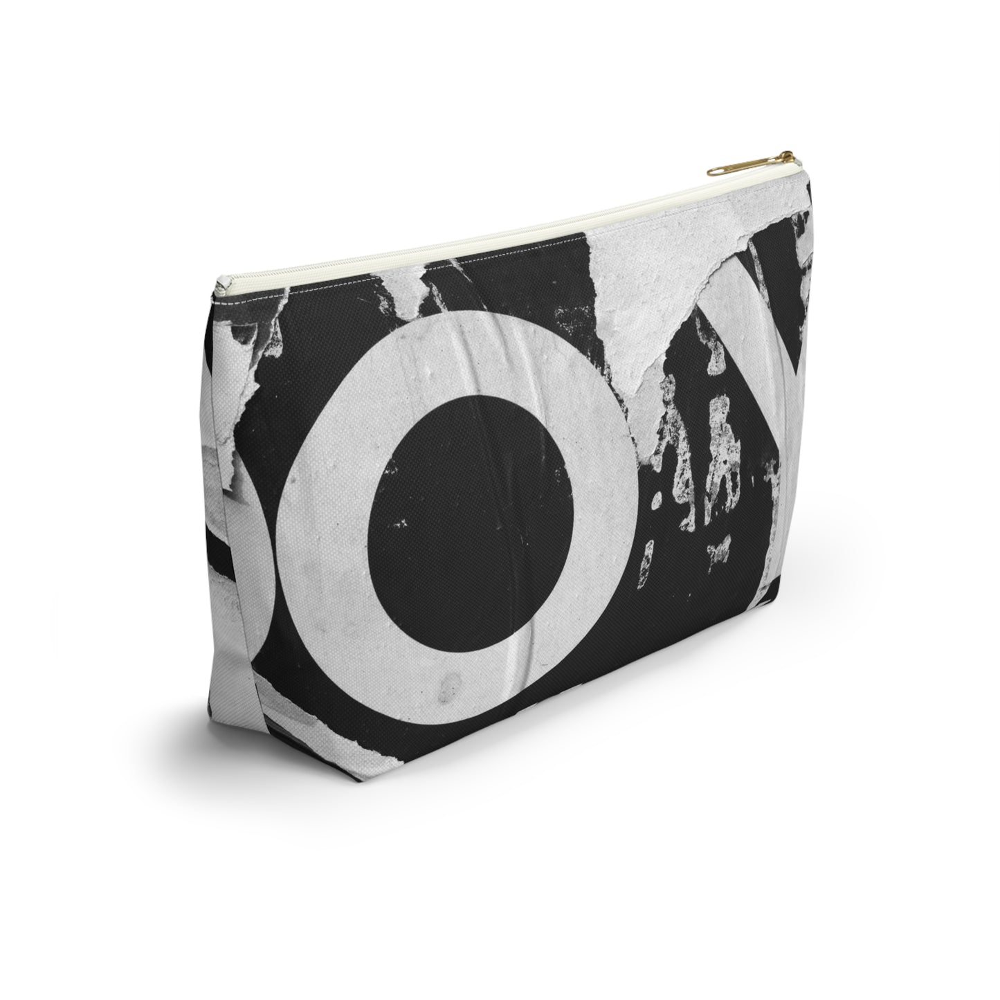 Accessory Pouch - Torn Poster Street Art Makeup Bag - Black and White YO - Urban Street Art