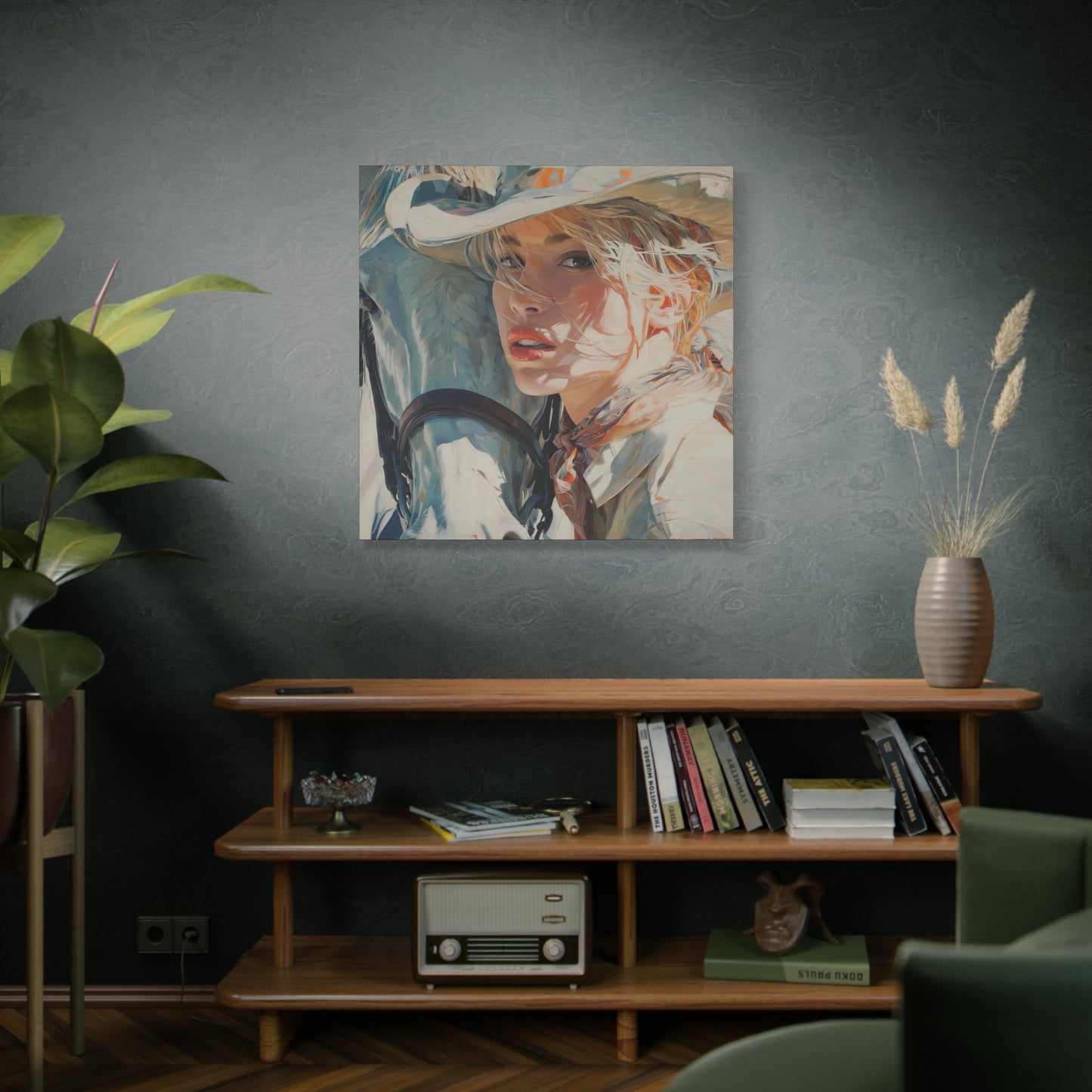 Gallery Wrapped Canvas, Wranglers and Wreckage Art Canvas, Erotic Pinup Art Canvas – Dakota