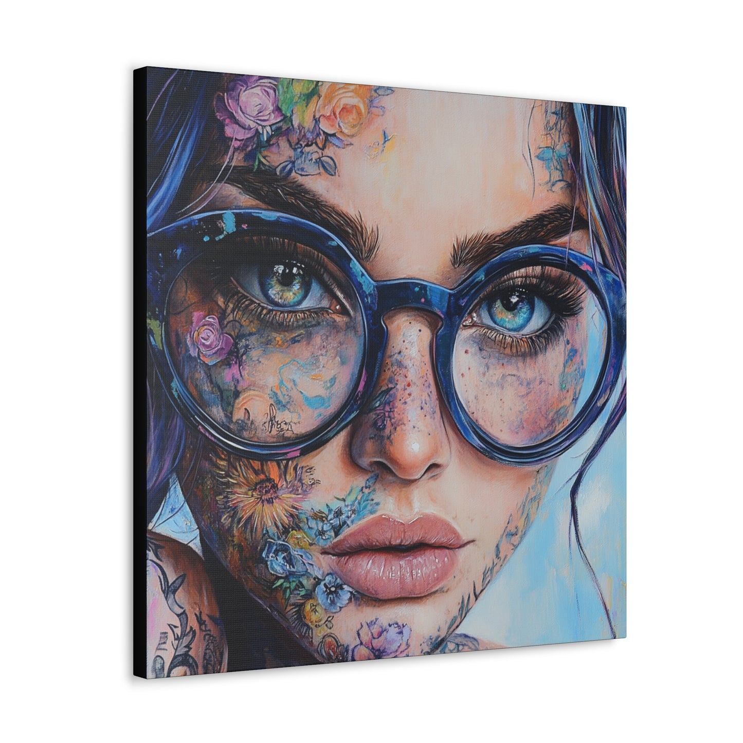 Canvas Gallery Wrap, Ladies in Lenses Wall Art, Abstract Femme Girl Art - Sara