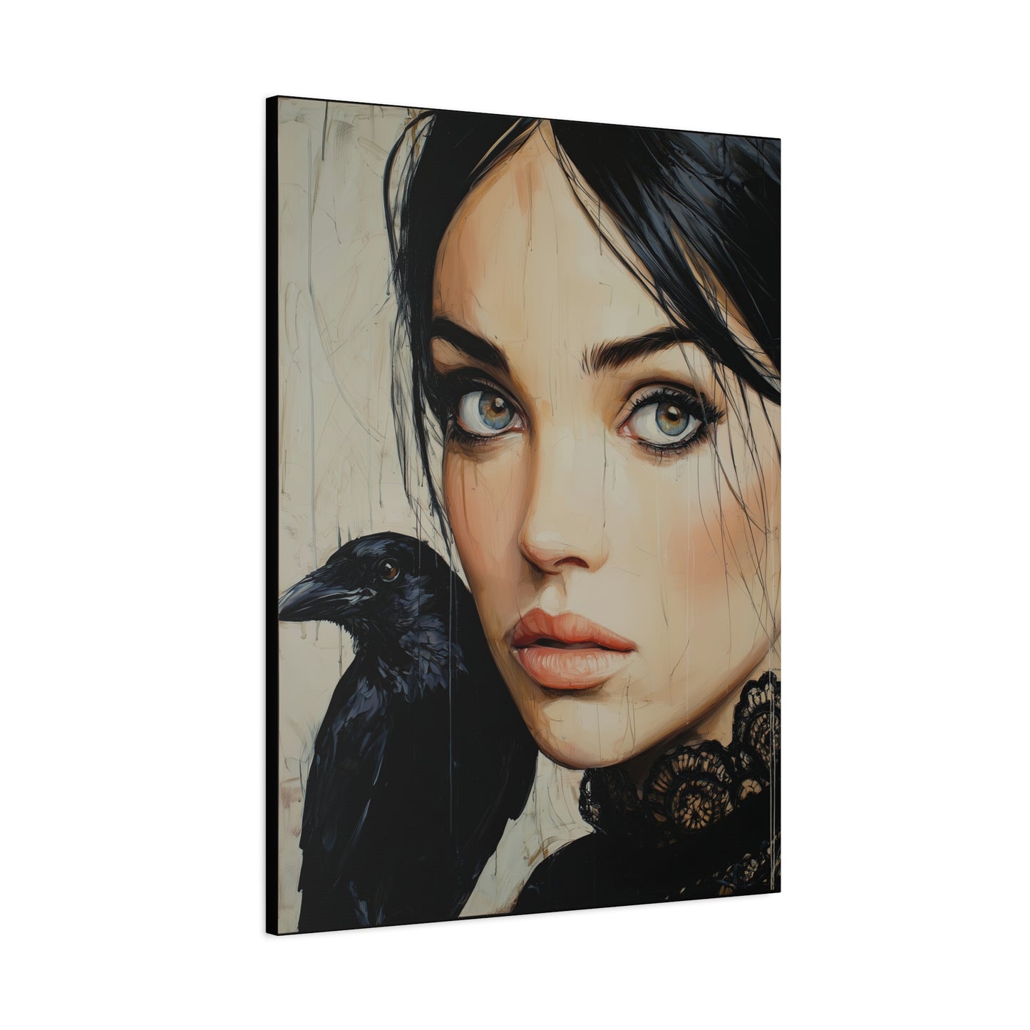 Gallery Wrapped Canvas, Myth and Bones Gothic Art Canvas, Dark Muse Canvas - Blythe