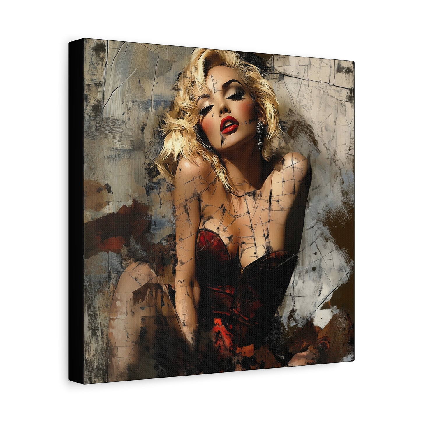 Gallery Wrapped Canvas, Guilt and Grit Adult Art Canvas, Erotic Pinup Art Canvas – Margaux
