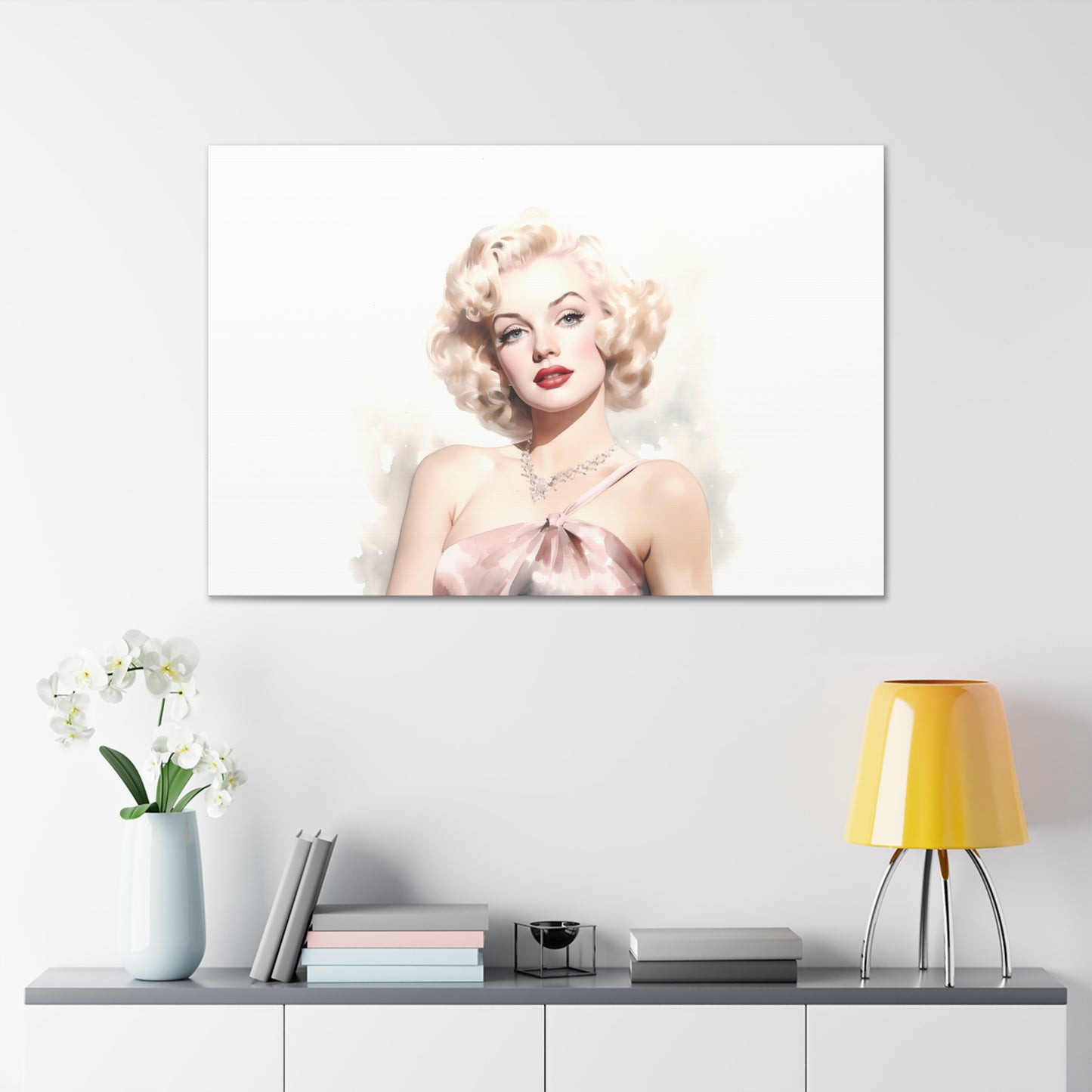 Canvas Wall Art, Gallery Wrapped Pop Art, Celebrity Wall Art – Marilyn Monroe - Pink
