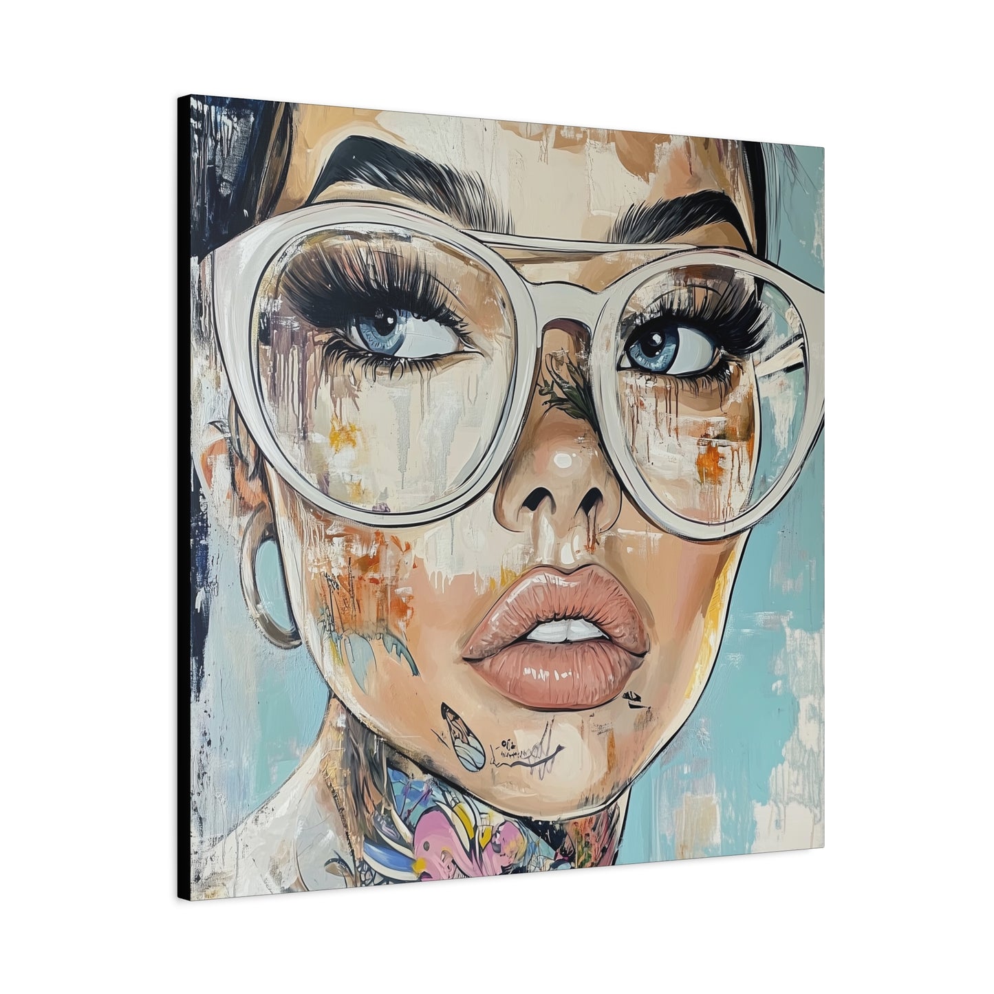 Canvas Gallery Wrap, Ladies in Lenses Wall Art, Abstract Femme Girl Art - Sabine