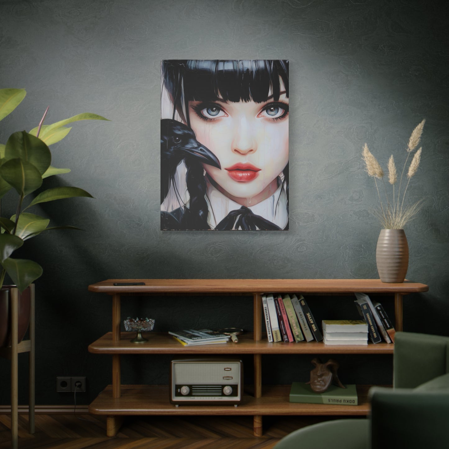 Gallery Wrapped Canvas, Myth and Bones Gothic Art Canvas, Dark Muse Canvas - Isolde