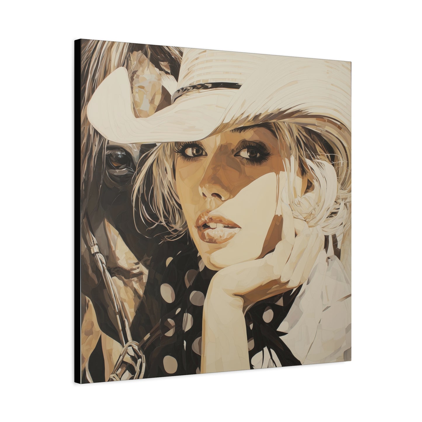 Gallery Wrapped Canvas, Wranglers and Wreckage Art Canvas, Erotic Pinup Art Canvas – Hattie