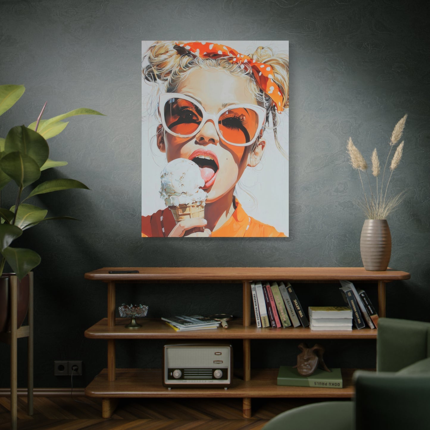 Gallery Wrapped Canvas, Sweet Summer Nostalgia, Sugar and Spice Art Canvas, Ice Cream Dreams Art – Birdie