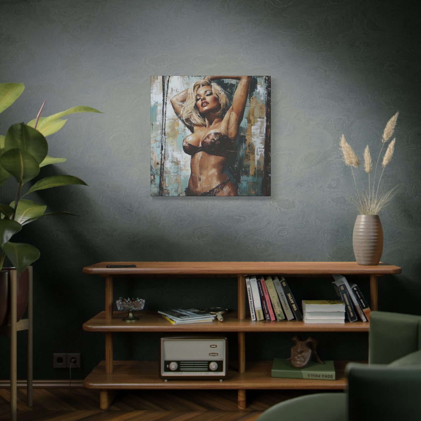 Gallery Wrapped Canvas, Guilt and Grit Adult Art Canvas, Erotic Pinup Art Canvas – Allegra