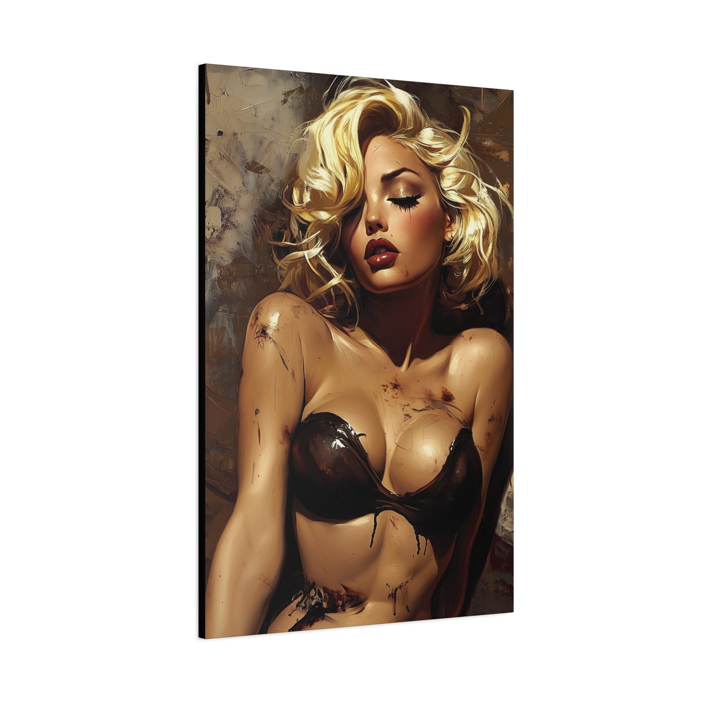 Gallery Wrapped Canvas, Guilt and Grit Adult Art Canvas, Erotic Pinup Art Canvas – Mira