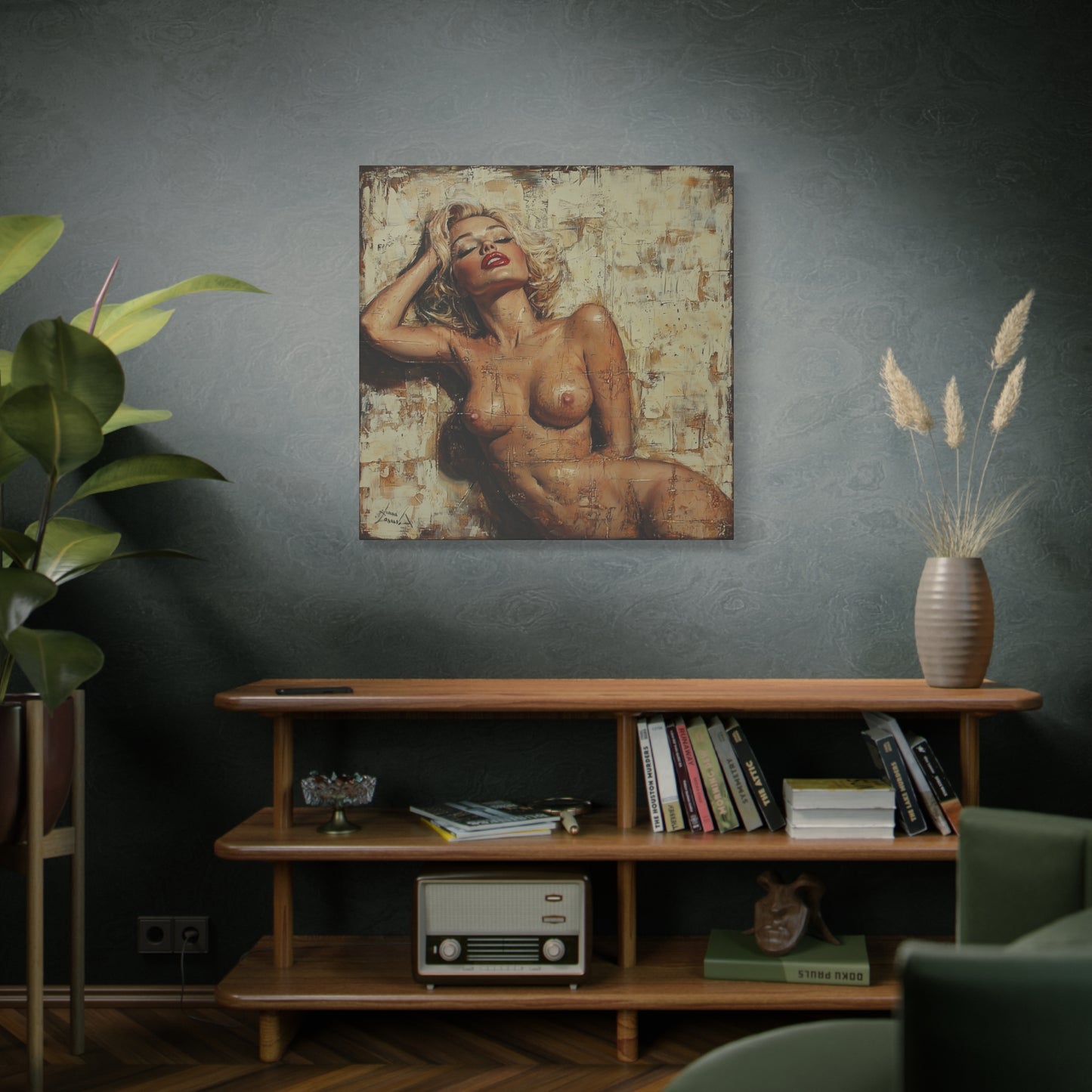Gallery Wrapped Canvas, Guilt and Grit Adult Art Canvas, Erotic Pinup Art Canvas – Amelie
