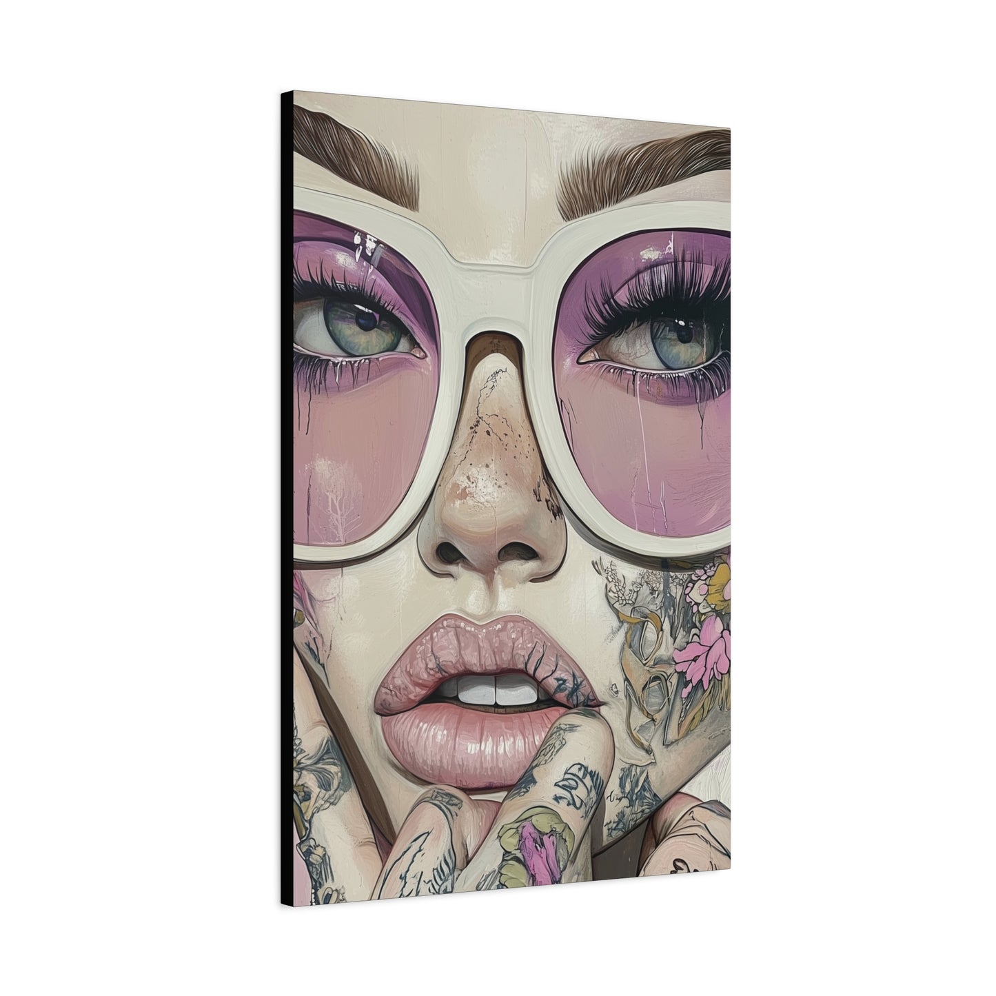 Canvas Gallery Wrap, Ladies in Lenses Wall Art, Abstract Femme Girl Art - Heather