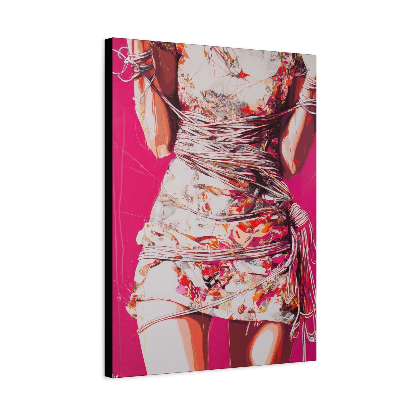 Gallery Wrapped Canvas, Ropes and Reverence Art Canvas, Erotic Shibari Art Canvas – Reika