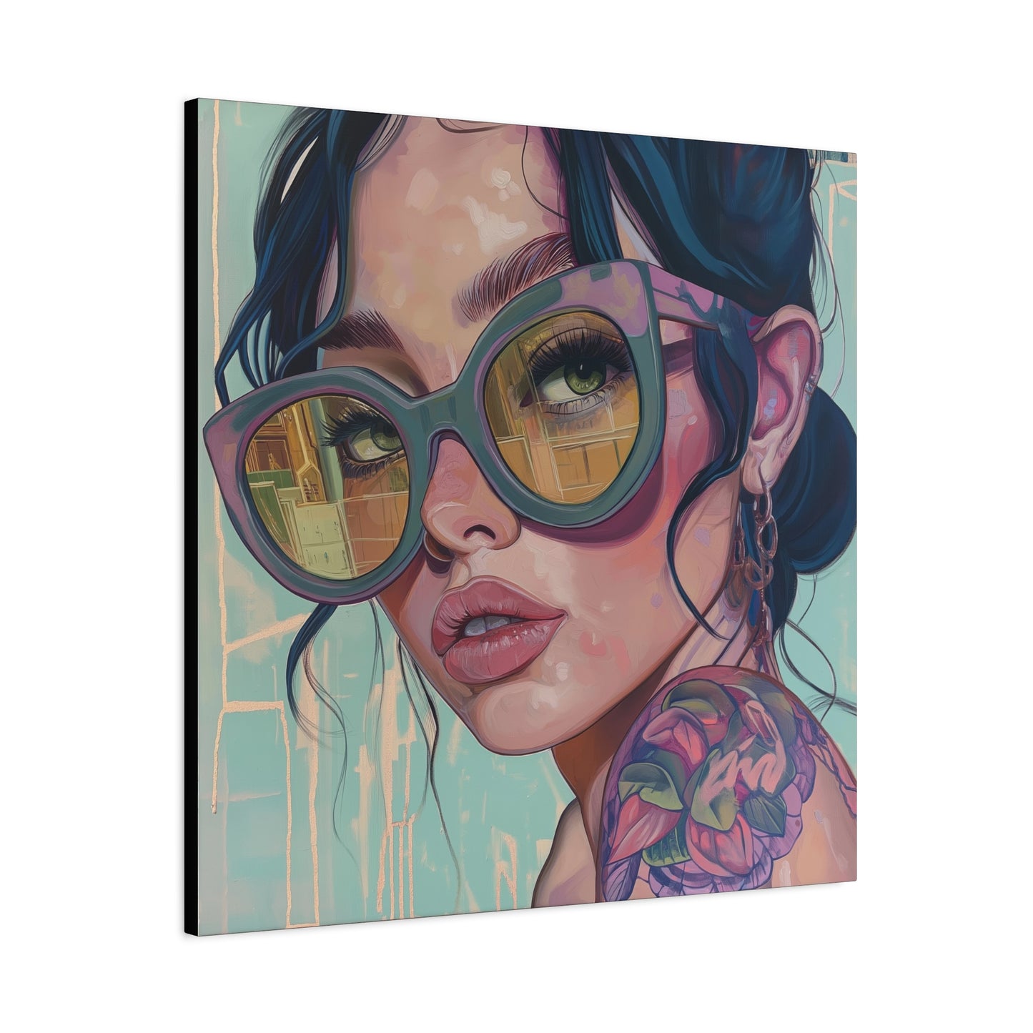 Canvas Gallery Wrap, Ladies in Lenses Wall Art, Abstract Femme Girl Art - Meg