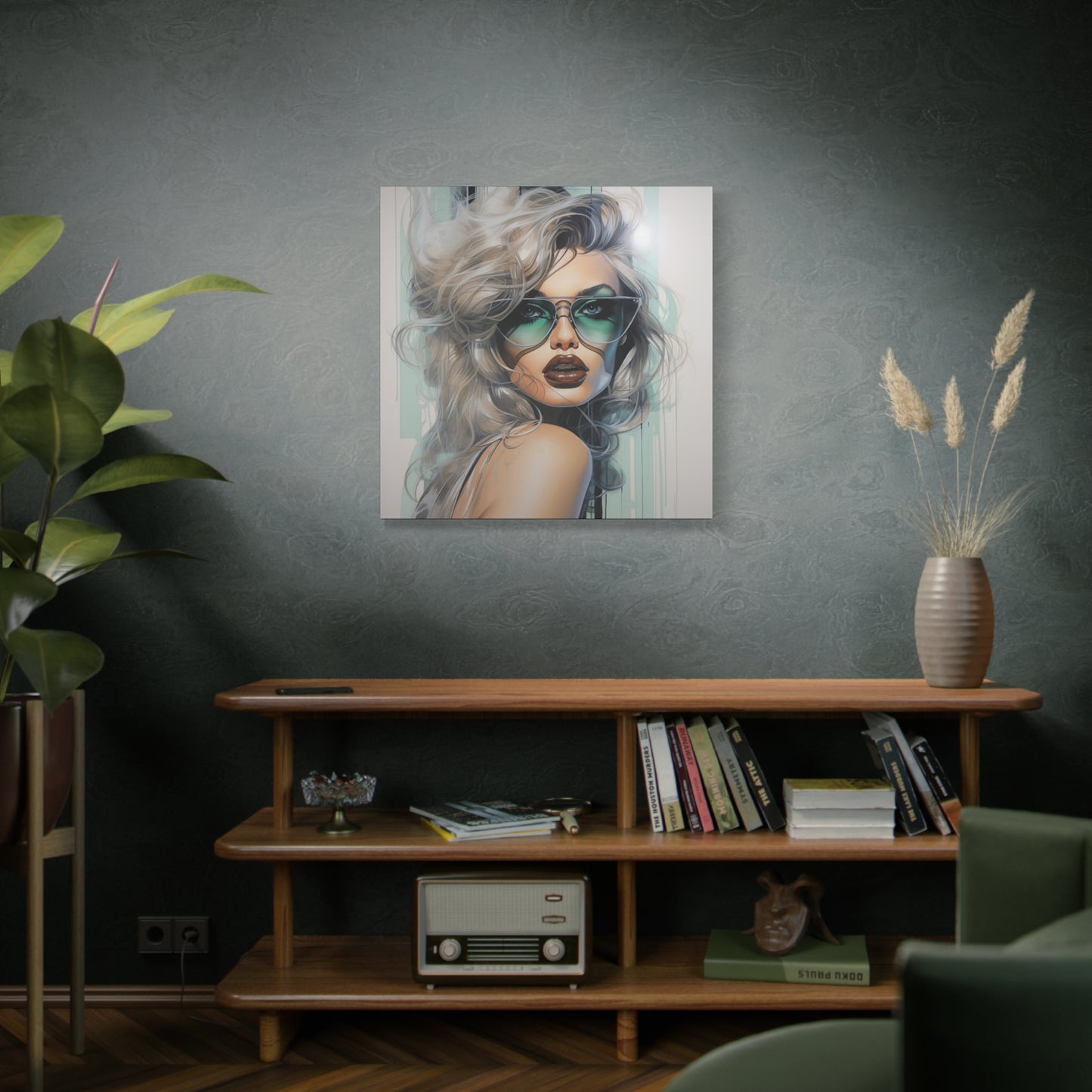 Canvas Gallery Wrapped High-Fashion Wall Art, Stylish Decor, Retro Femme Doll Pop Art – Natasha