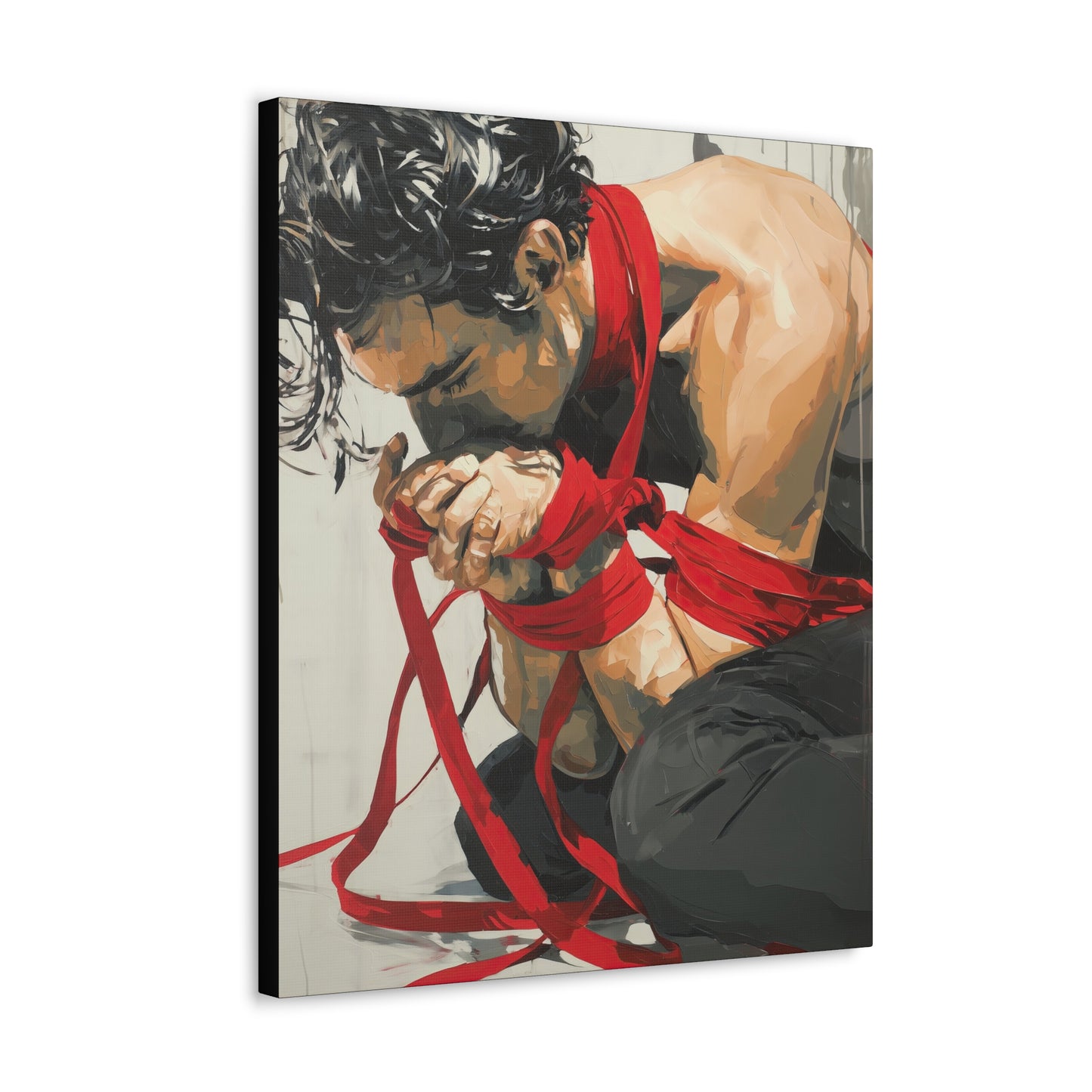 Gallery Wrapped Canvas, Ropes and Reverence Art Canvas, Erotic Shibari Art Canvas – Theo