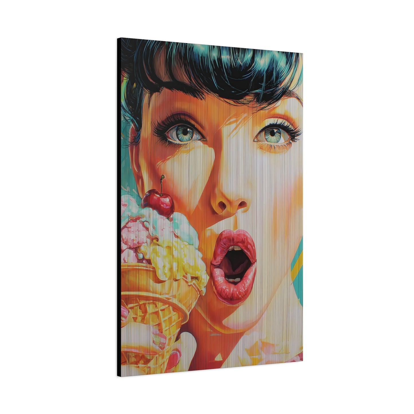 Gallery Wrapped Canvas, Sweet Summer Nostalgia, Sugar and Spice Art Canvas, Ice Cream Dreams Art – Penny