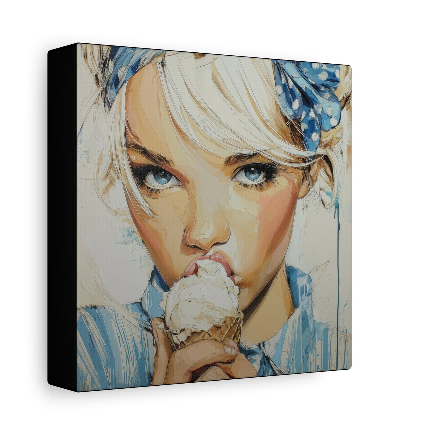 Gallery Wrapped Canvas, Sweet Summer Nostalgia, Sugar and Spice Art Canvas, Ice Cream Dreams Art – Cora