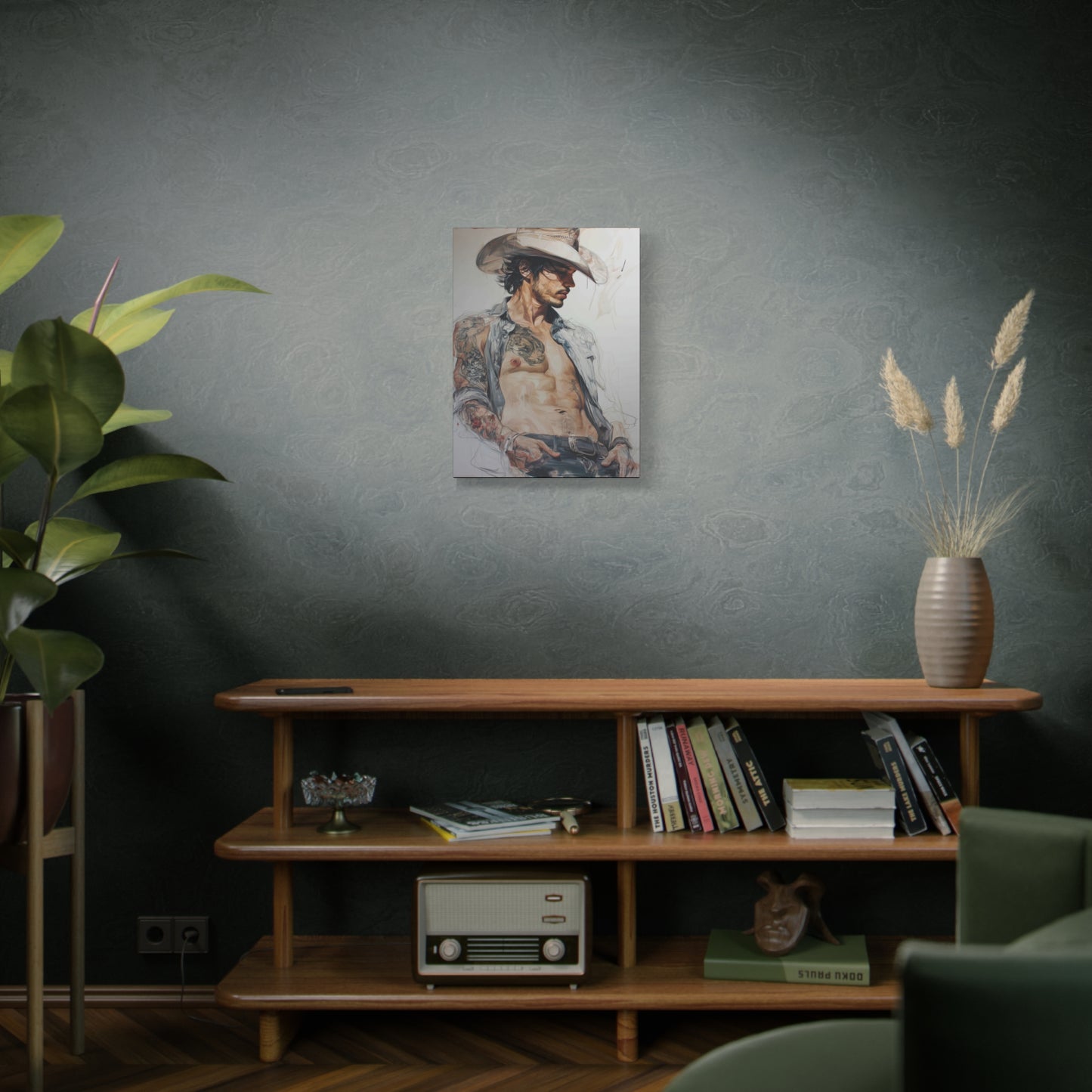 Gallery Wrapped Canvas, Wranglers and Wreckage Art Canvas, Erotic Pinup Art Canvas – Sawyer
