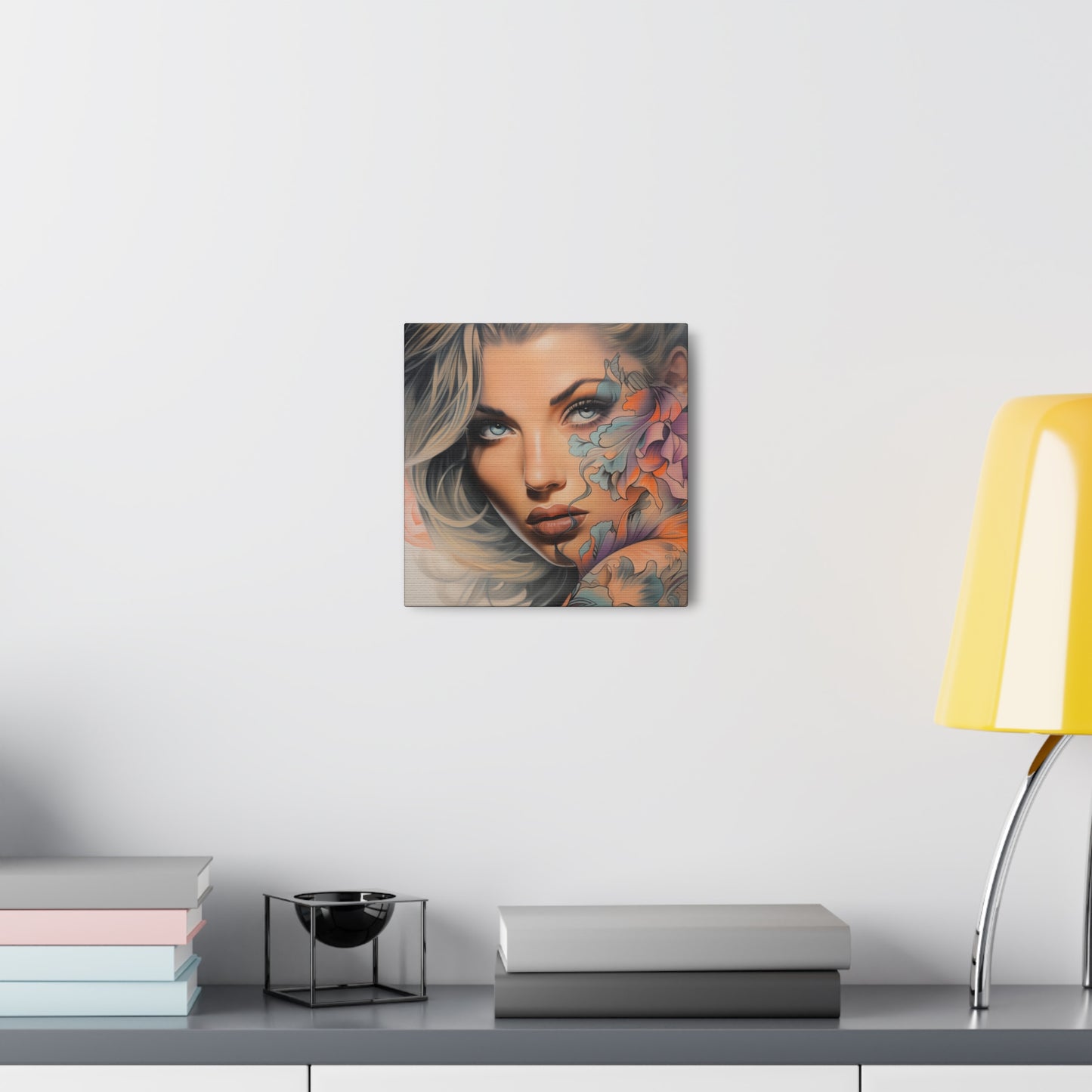 Gallery Wrapped Canvas, Edgy Tattooed Beauty, Urban Pop Art Canvas – Bella