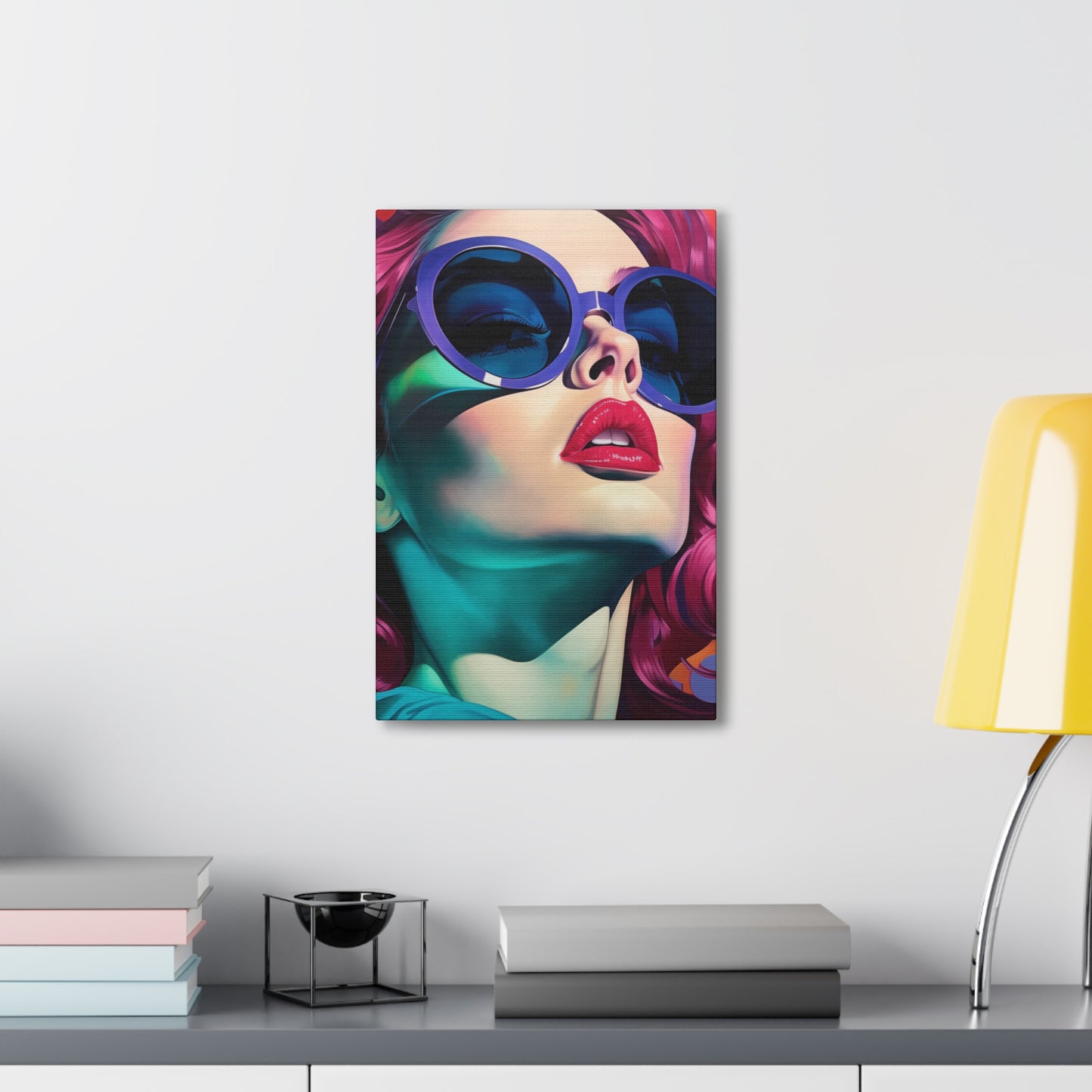 Canvas Gallery Wrapped High-Fashion Wall Art, Stylish Decor, Retro Femme Doll Pop Art – Electra