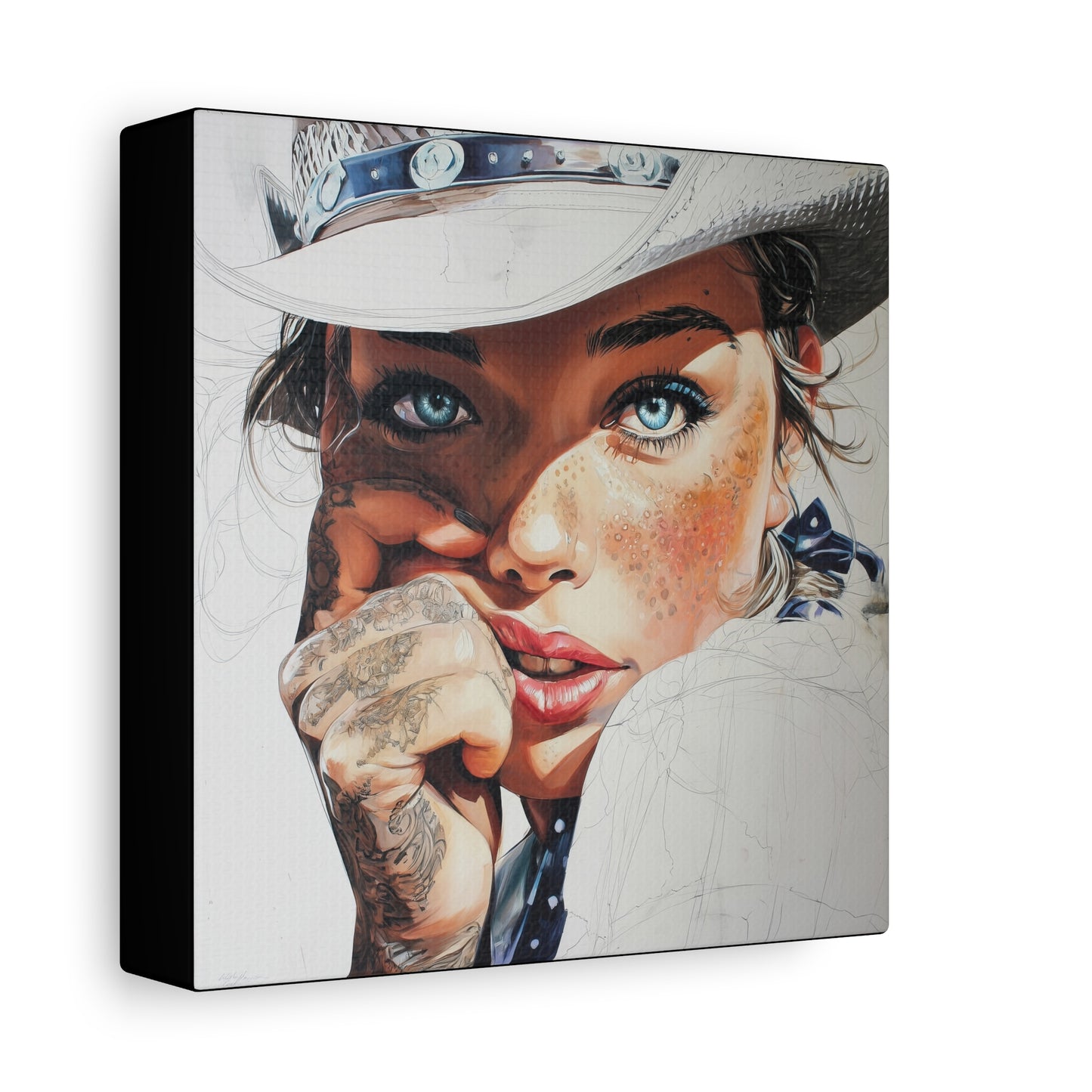 Gallery Wrapped Canvas, Wranglers and Wreckage Art Canvas, Erotic Pinup Art Canvas – Fallon