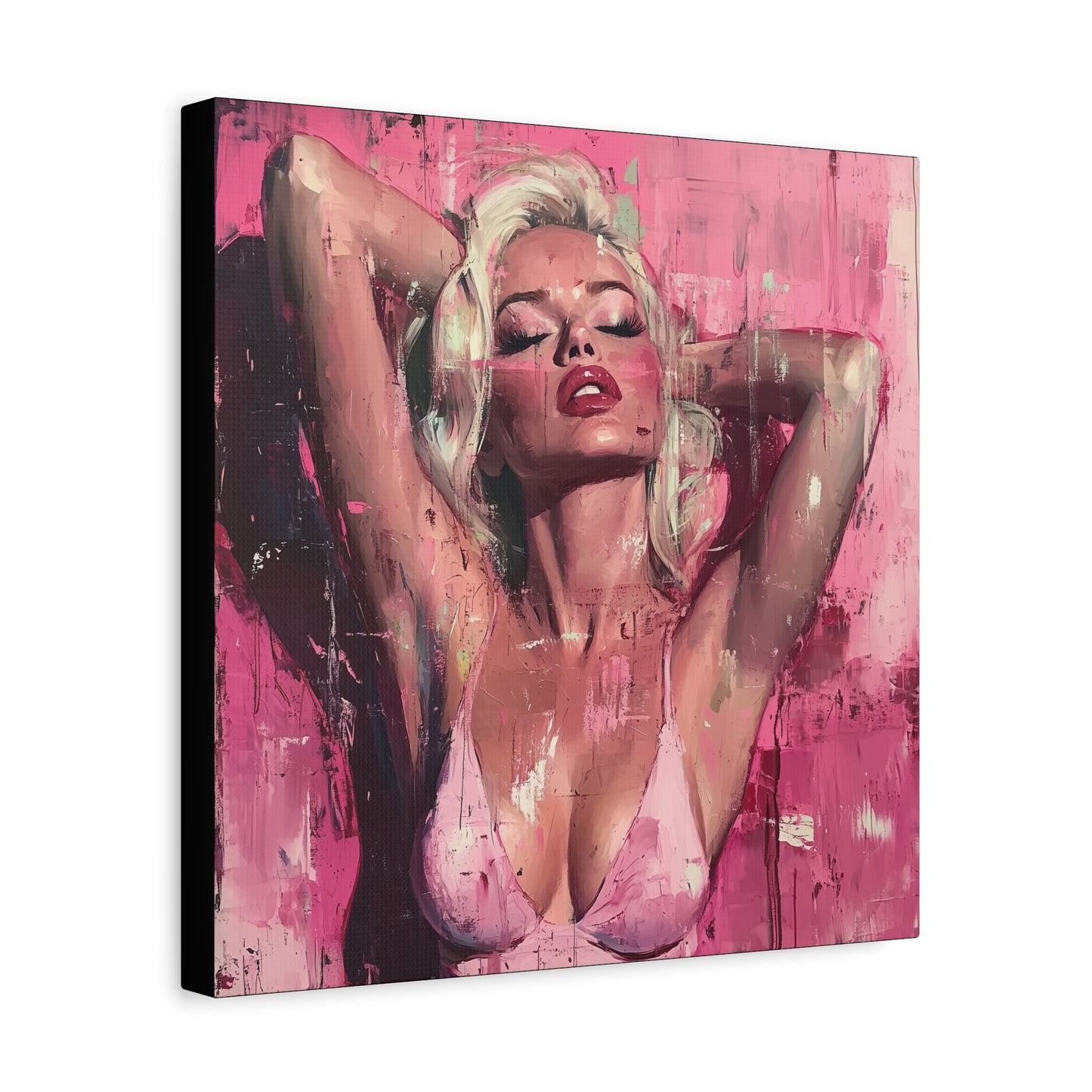 Gallery Wrapped Canvas, Guilt and Grit Adult Art Canvas, Erotic Pinup Art Canvas – Roxie