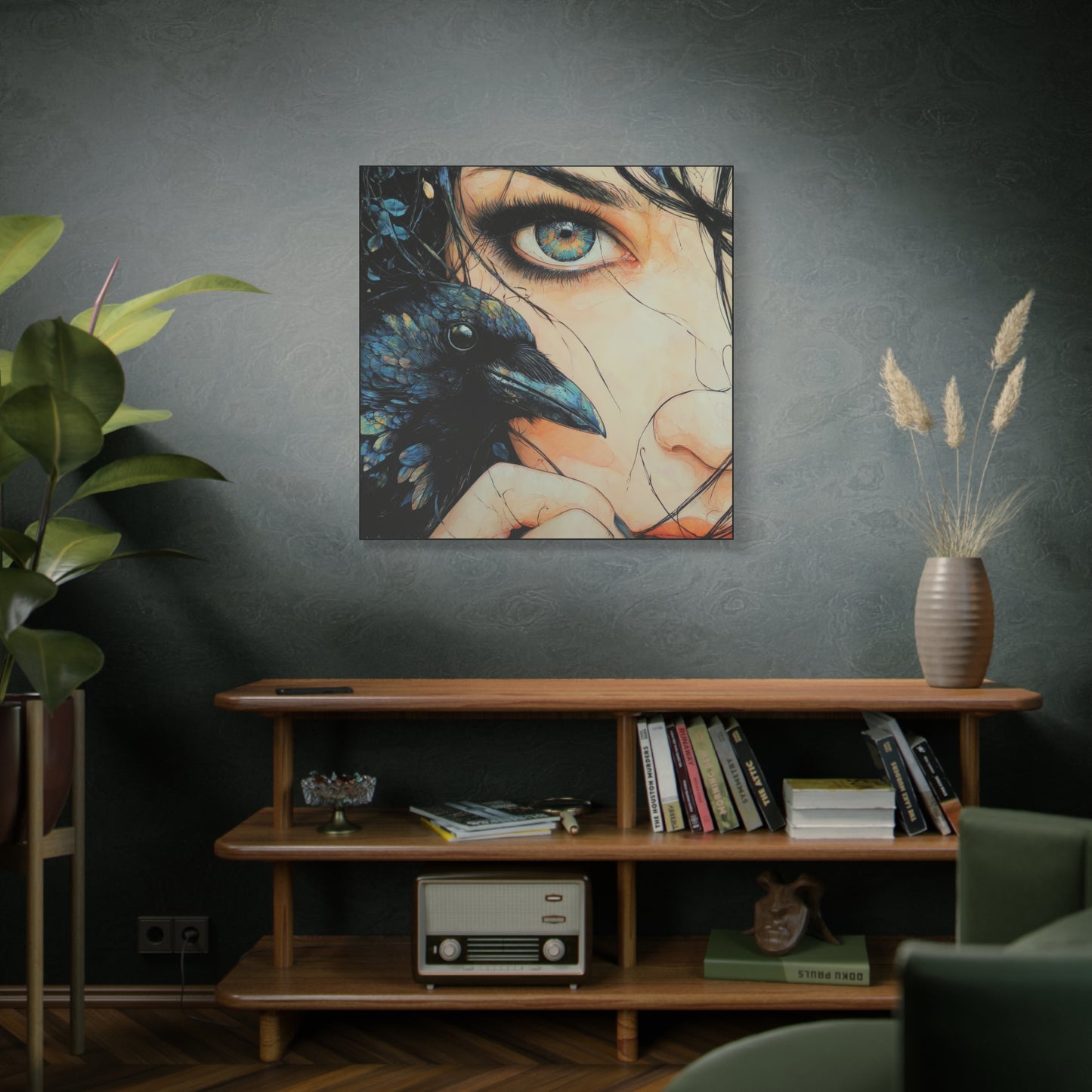 Gallery Wrapped Canvas, Myth and Bones Gothic Art Canvas, Dark Muse Canvas - Zephyra