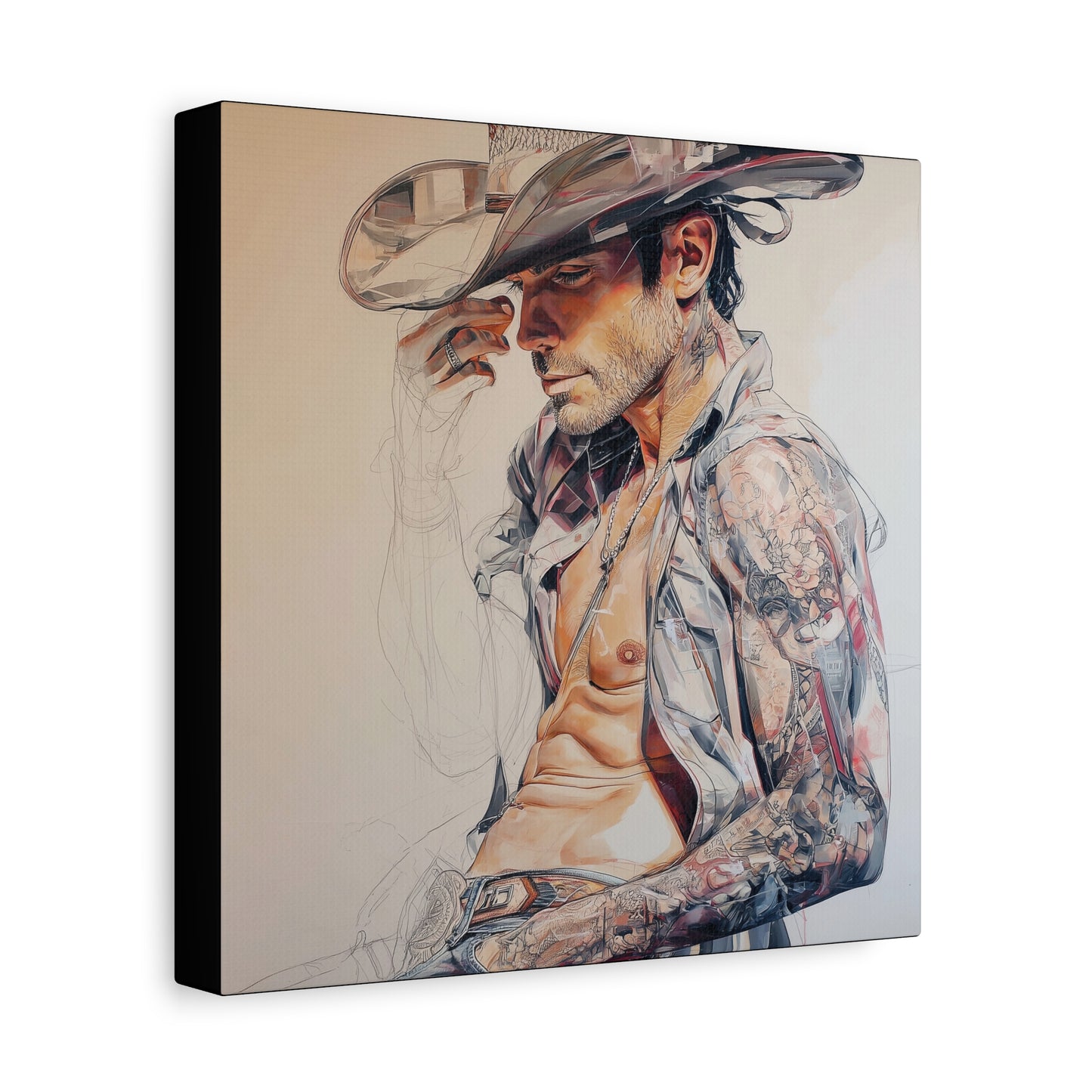 Gallery Wrapped Canvas, Wranglers and Wreckage Art Canvas, Erotic Pinup Art Canvas – Huck