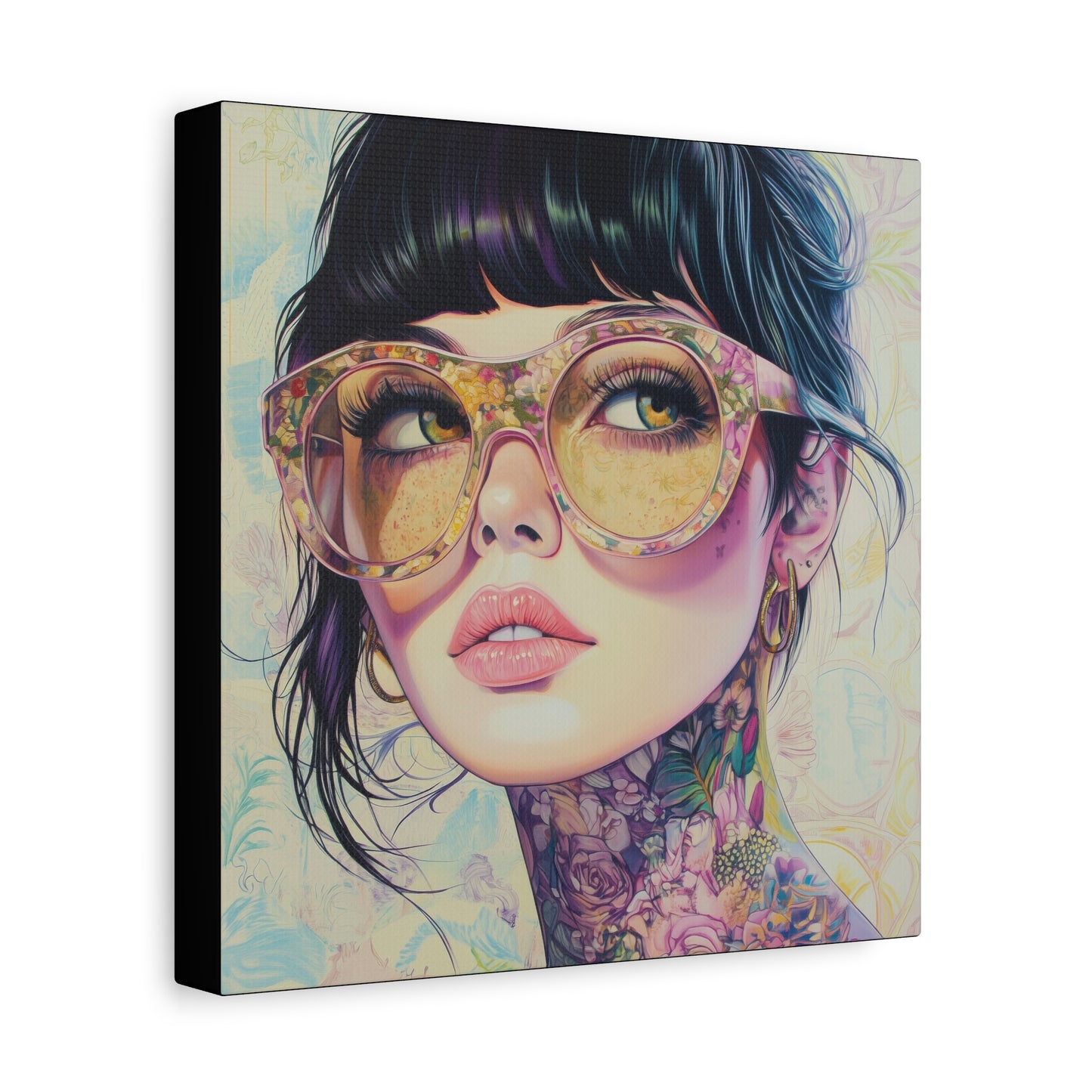 Canvas Gallery Wrap, Ladies in Lenses Wall Art, Abstract Femme Girl Art - Lucy