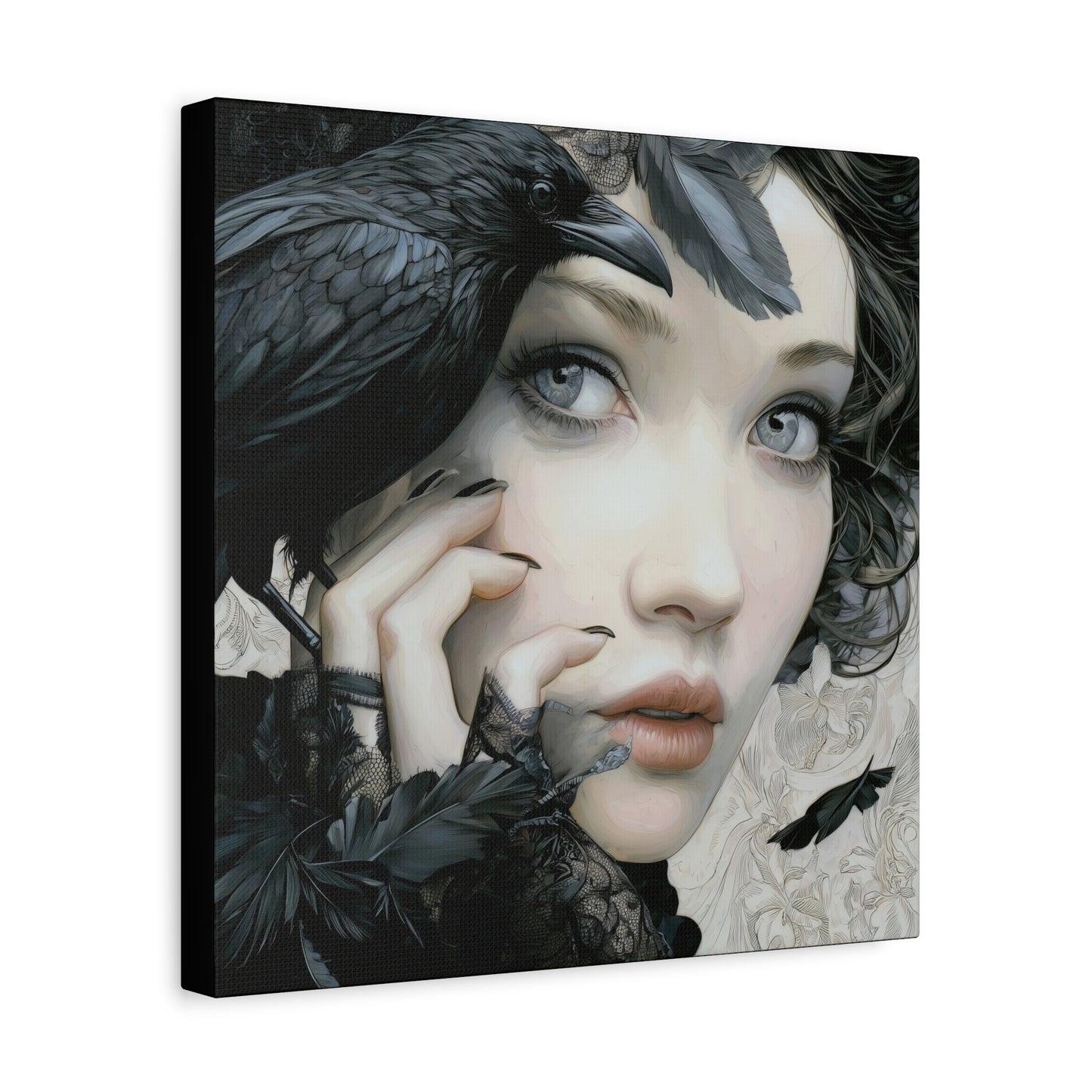 Gallery Wrapped Canvas, Myth and Bones Gothic Art Canvas, Dark Muse Canvas - Odessa