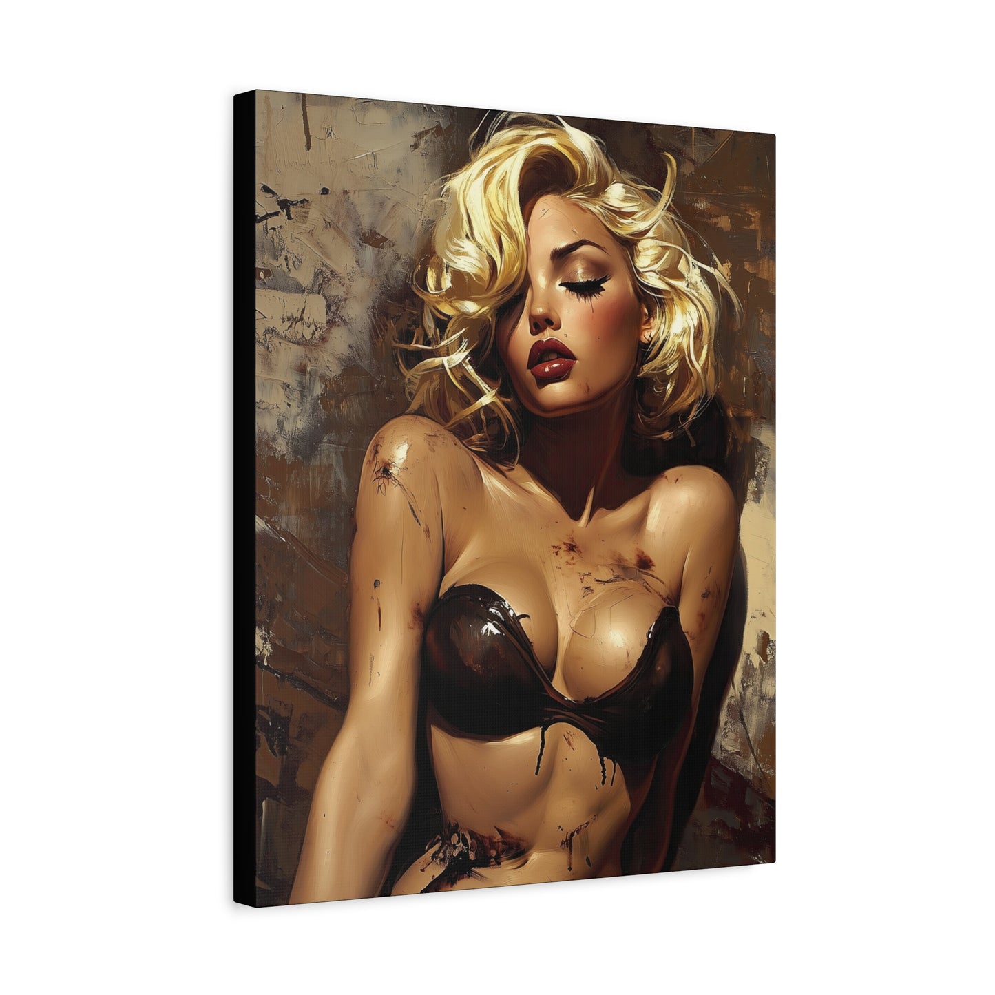 Gallery Wrapped Canvas, Guilt and Grit Adult Art Canvas, Erotic Pinup Art Canvas – Mira