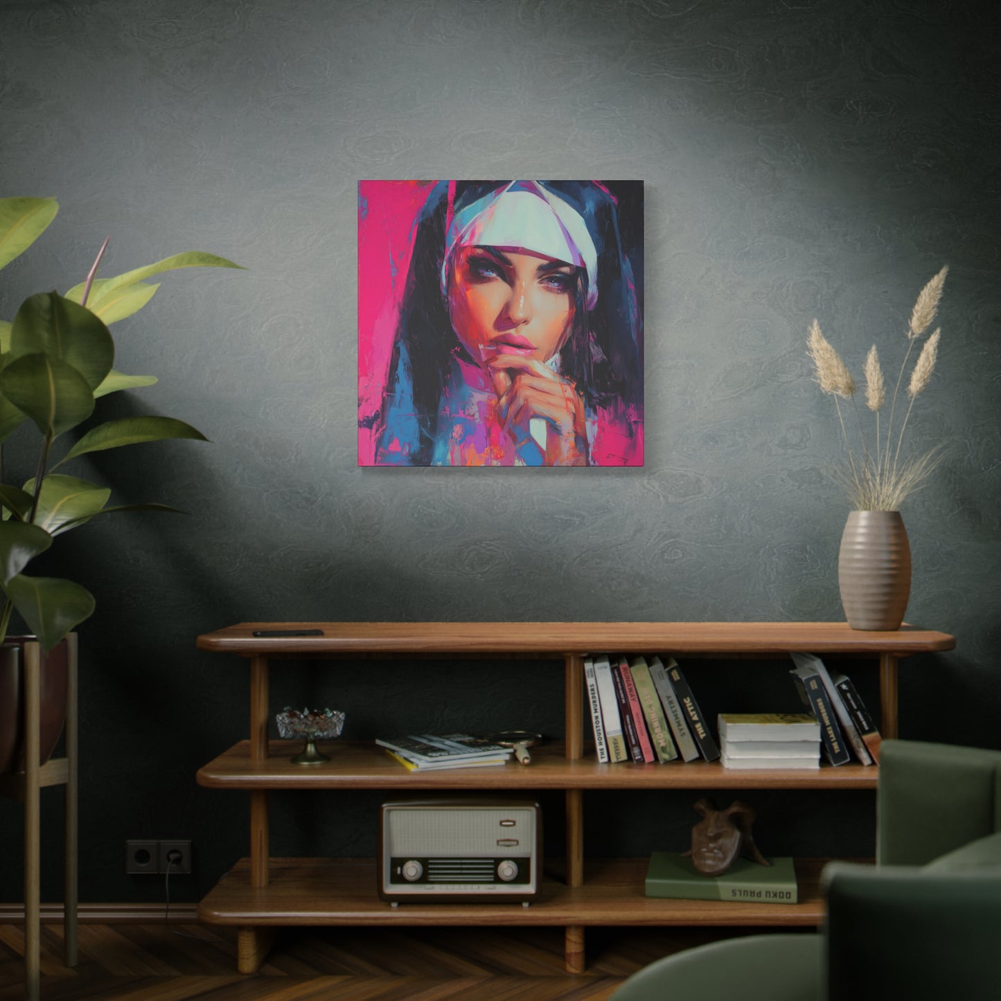 Gallery Wrapped Canvas, Habits and Heresy Art Canvas, Naughty Nuns Art Canvas – Sister Lucienne